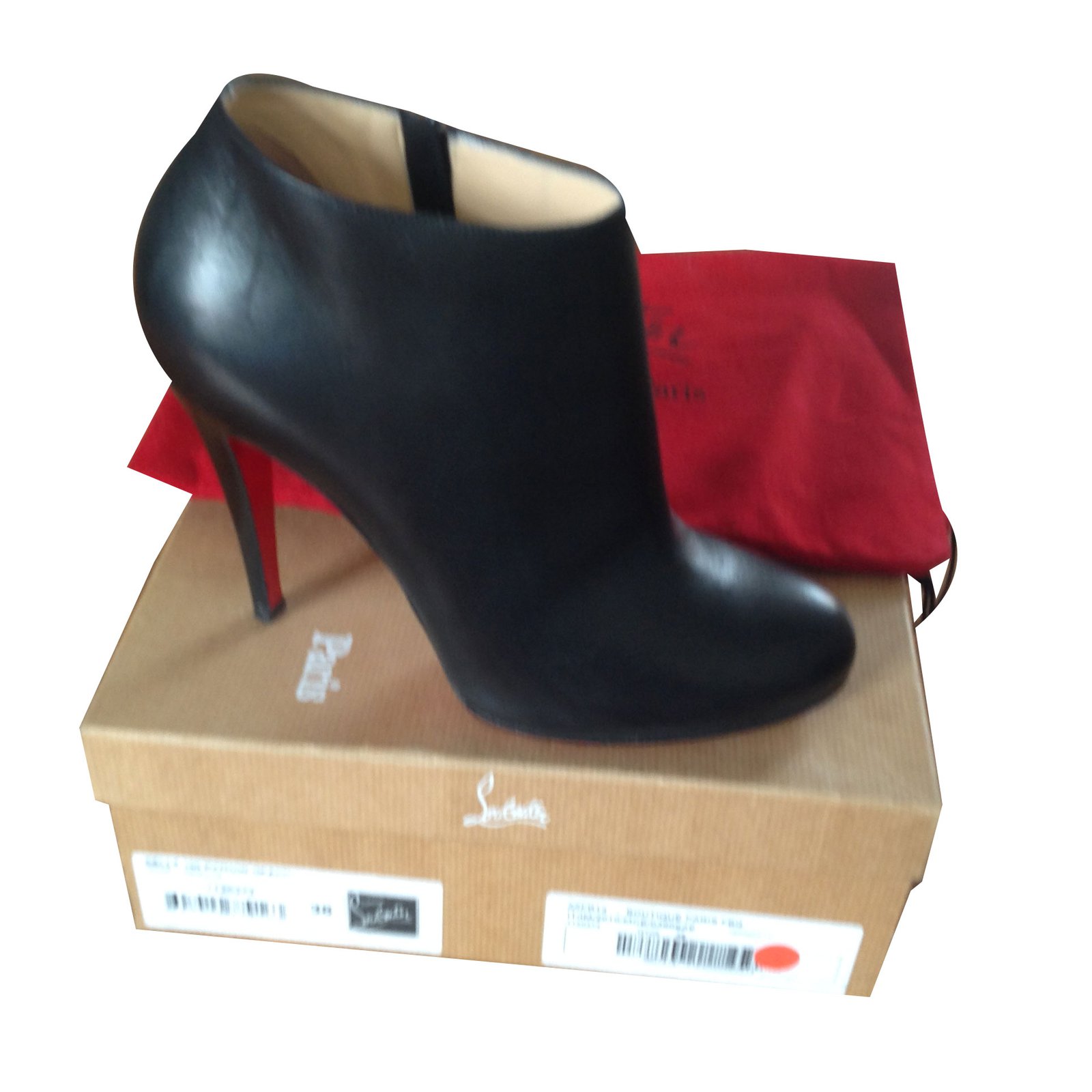 Christian Louboutin Ankle Boots Belle Black Leather ref.43905