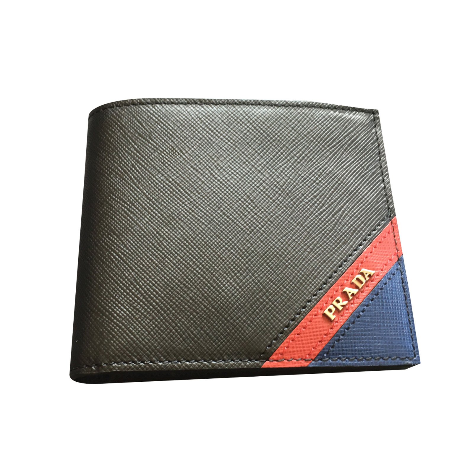 prada men's wallet saffiano leather
