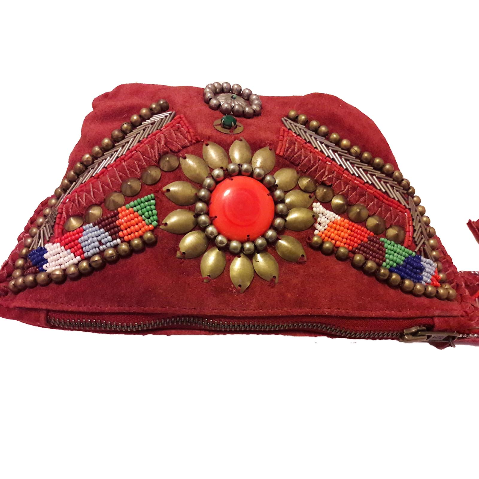 Antik Batik Clutch bags Dark red Leather Joli Closet