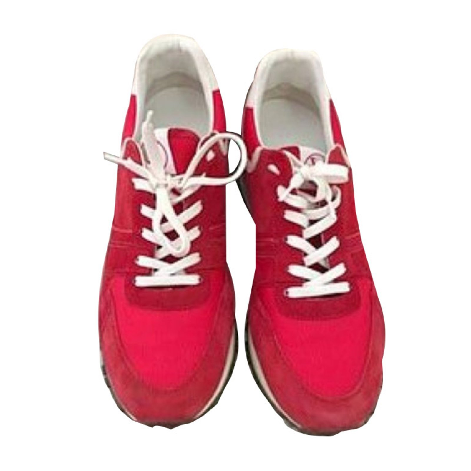 Louis Vuitton Sneakers White Red Suede ref.44539 - Joli Closet