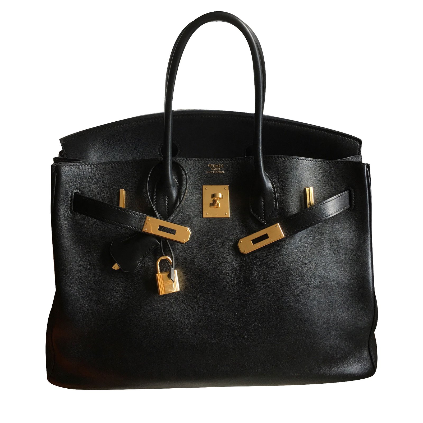 Kelly Hermès Handbags Black Leather ref.44680 Joli Closet