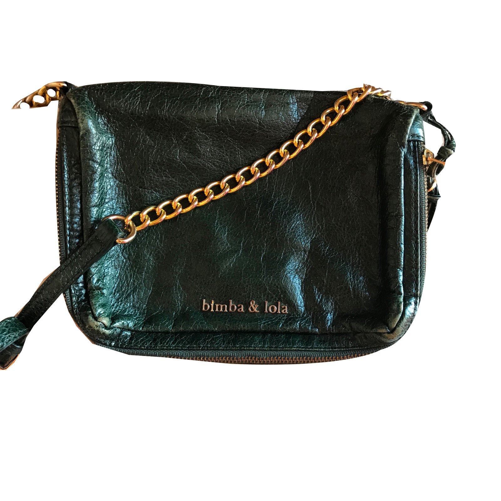 Leather crossbody bag Bimba y Lola Green in Leather - 28908222