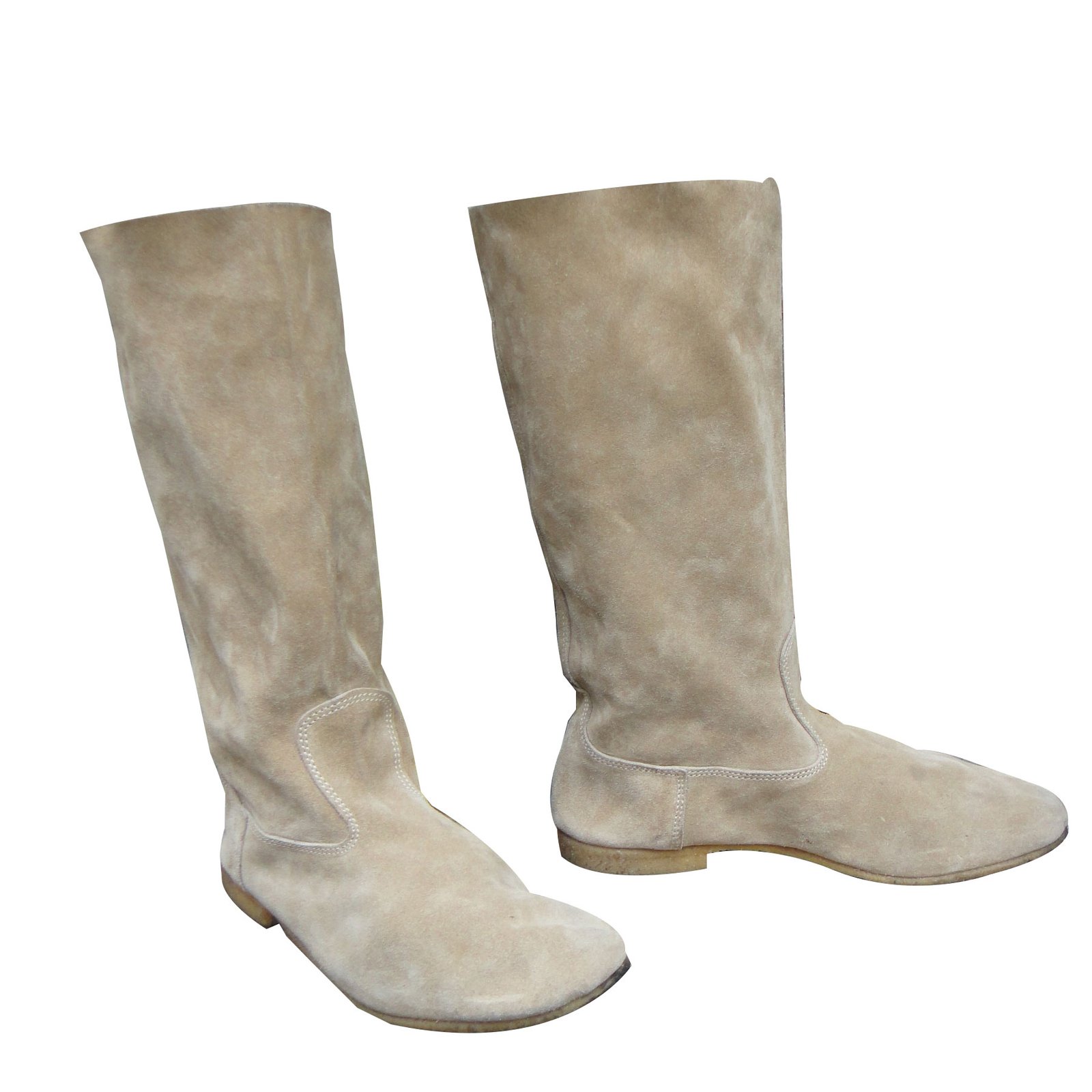 bottes en daim beige femme