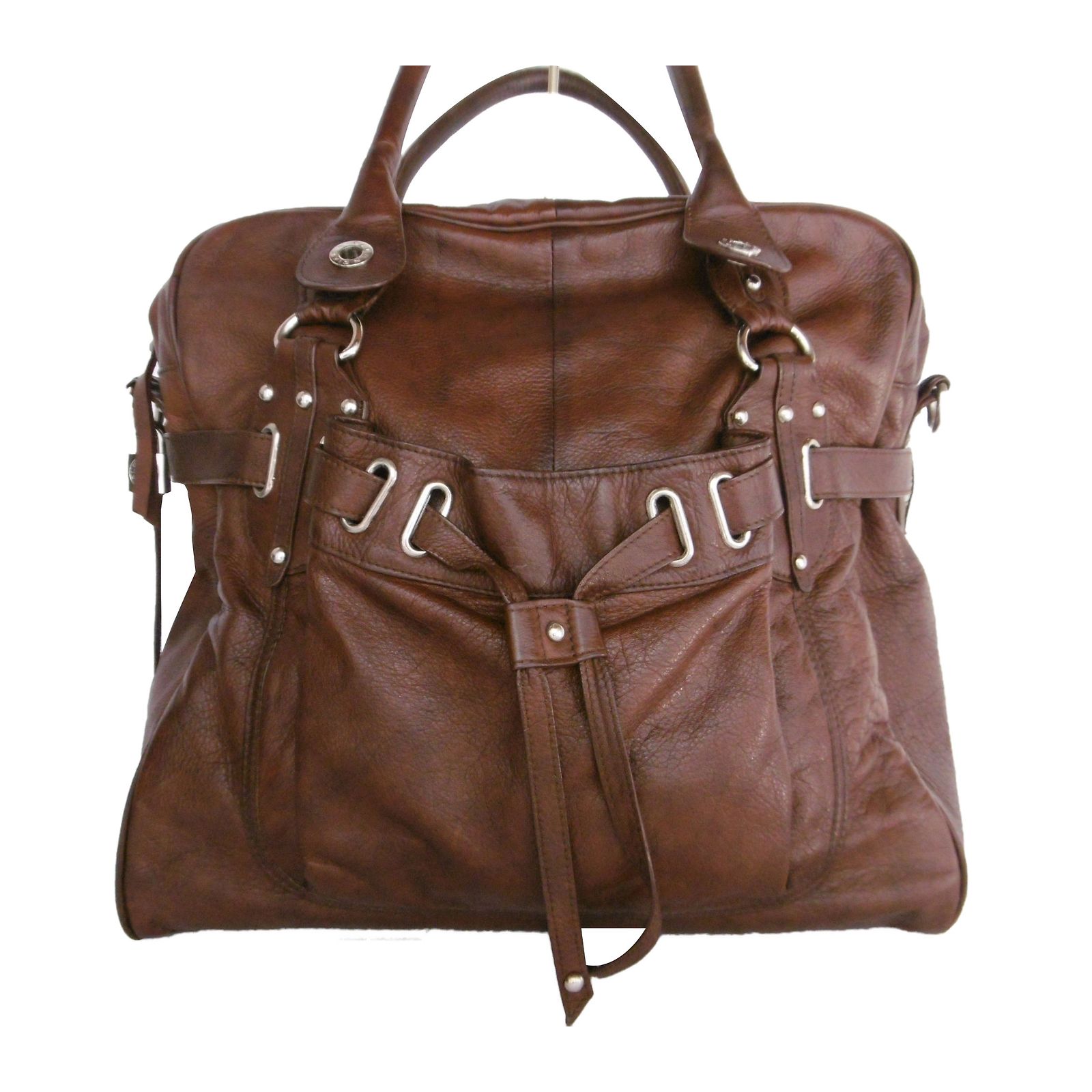 Sac Delfina Tote Bag Marron Clair Et Foncé - 38x28x20 Cm (LxHxP) - NEUF Sans étiquette