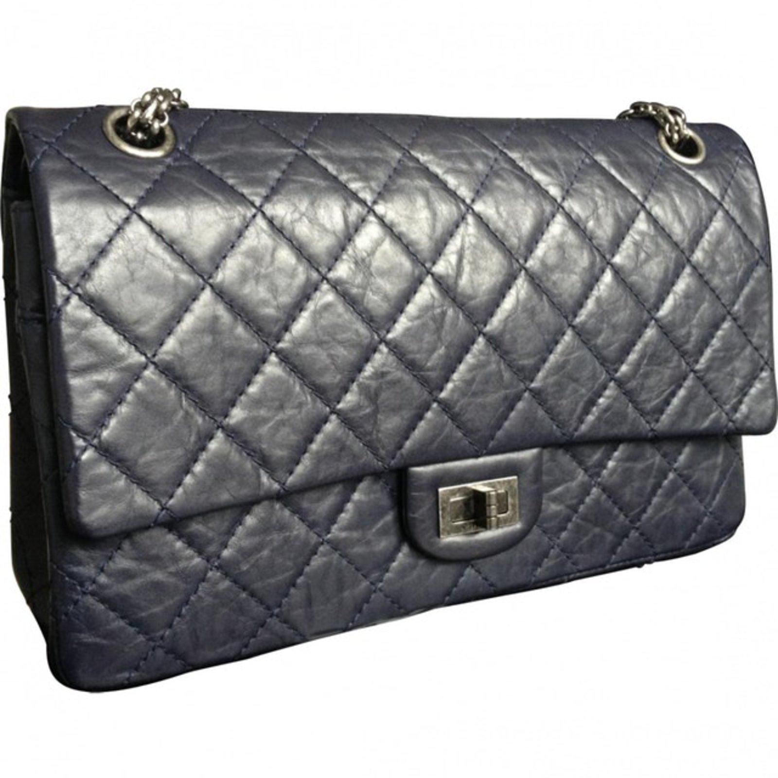 Chanel 2.55 Blue Leather ref.45218 - Joli Closet