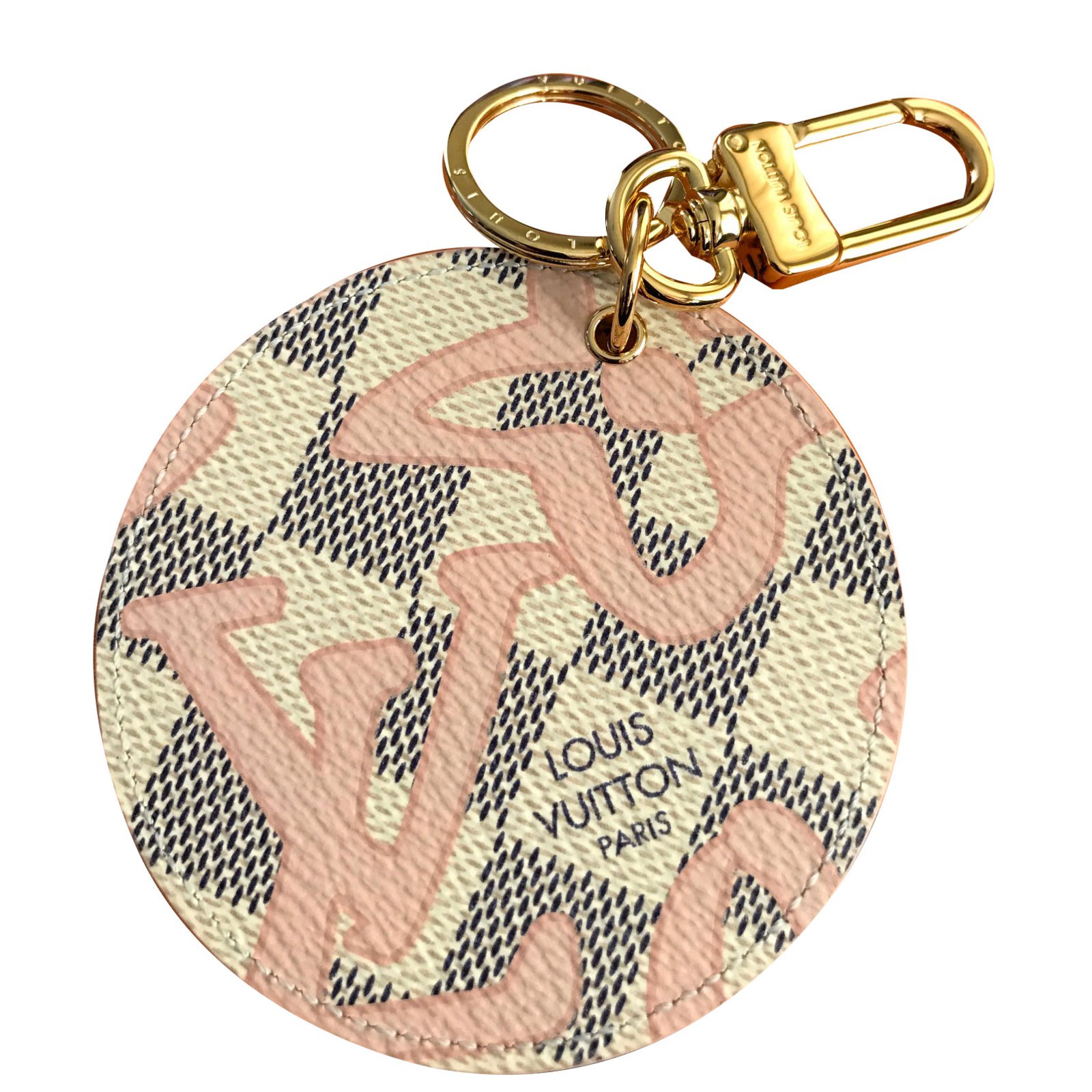 Louis Vuitton Tahitienne bag keyring Pink Leather ref.45434 - Joli Closet
