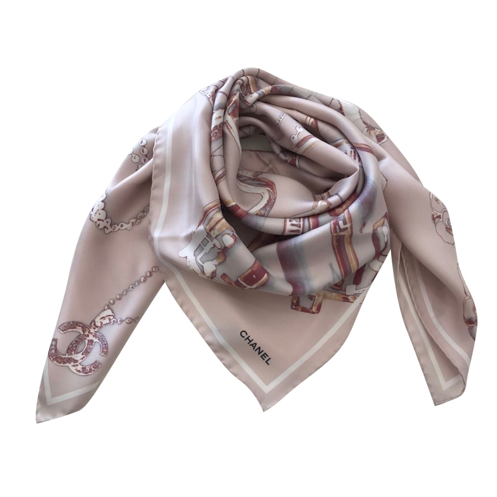 chanel silk scarf women