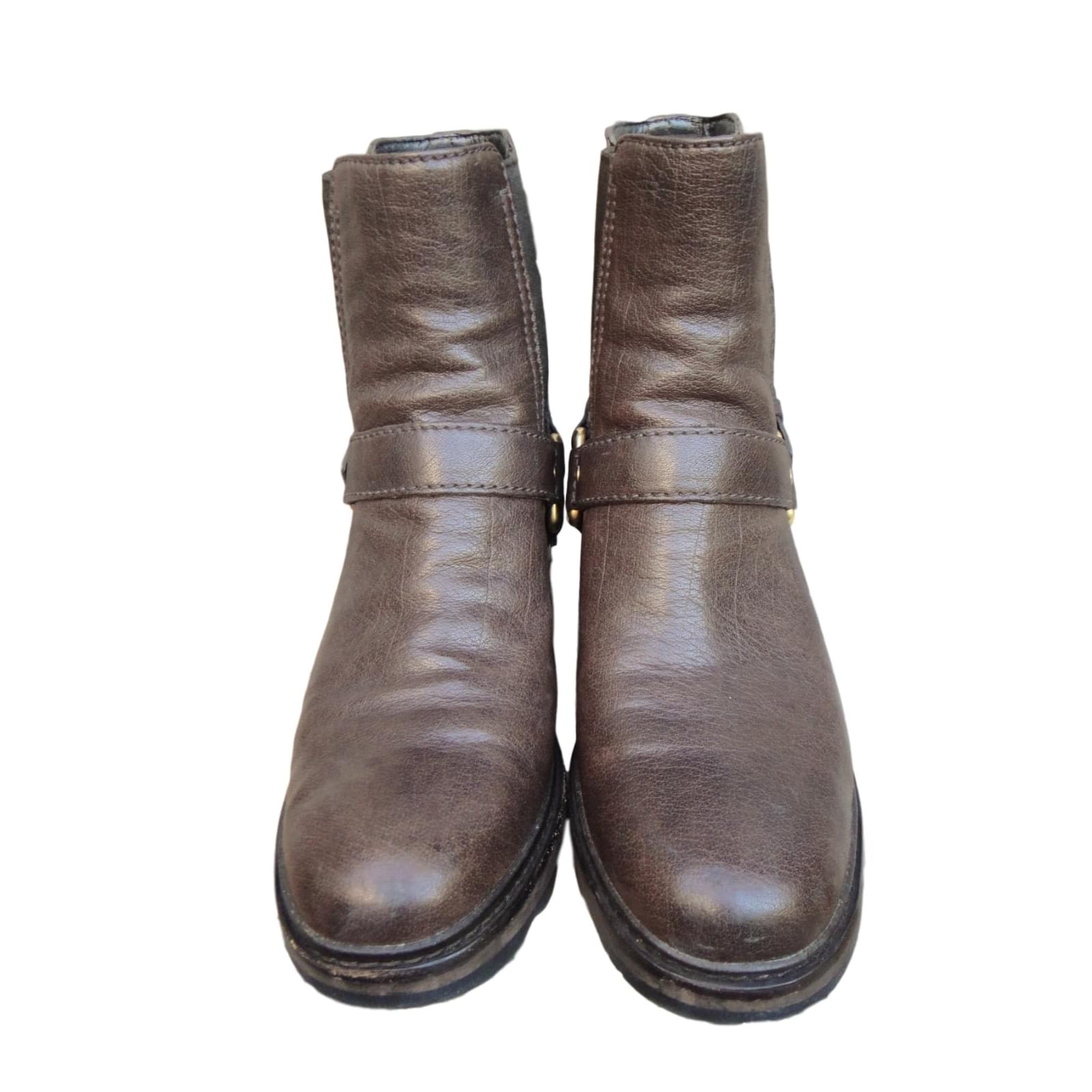 Prada Botines Castaño Cuero ref.45975 - Joli Closet