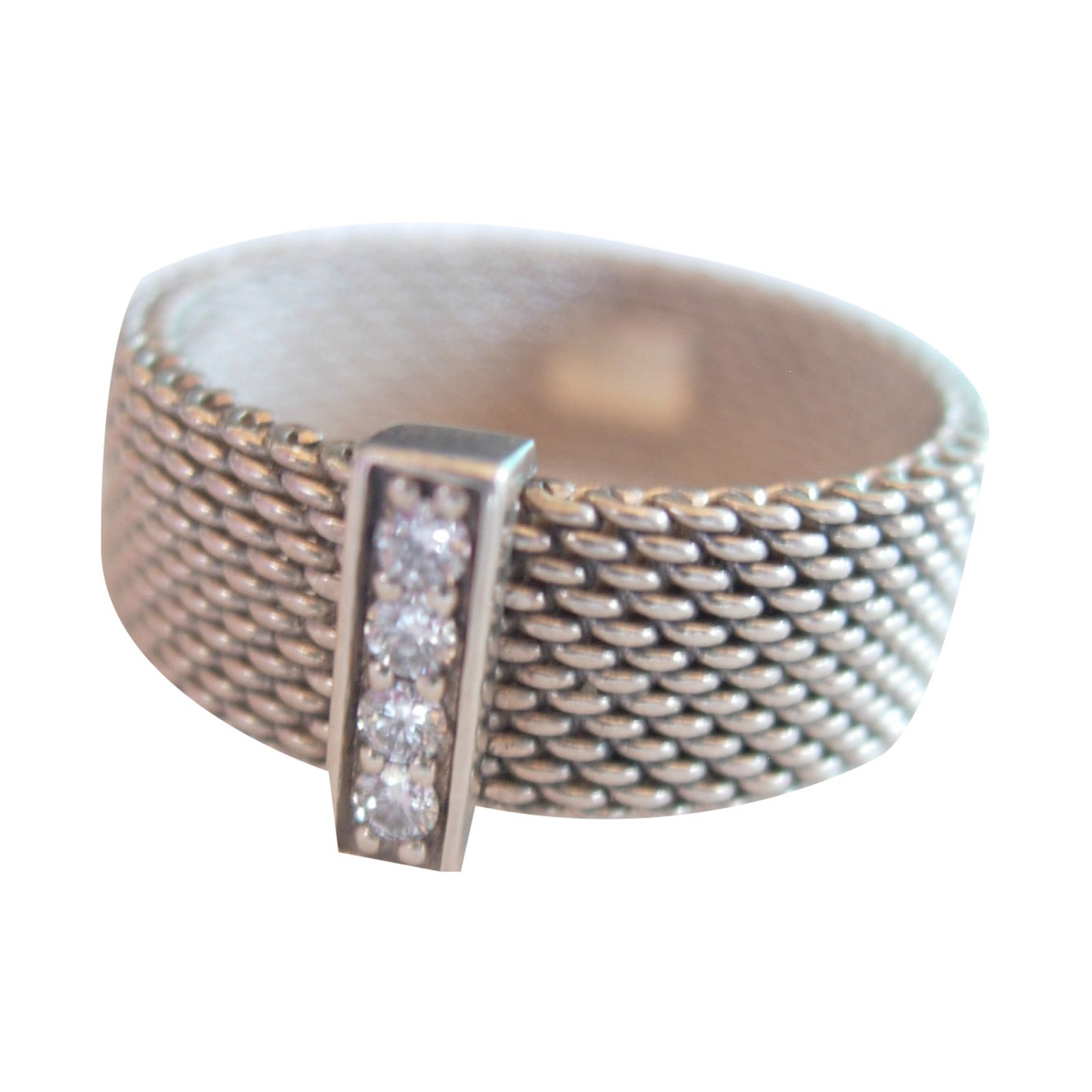 RARE Tiffany Gold Somerset Mesh Ring | Tiffany gold, Timeless ring, Tiffany  diamond