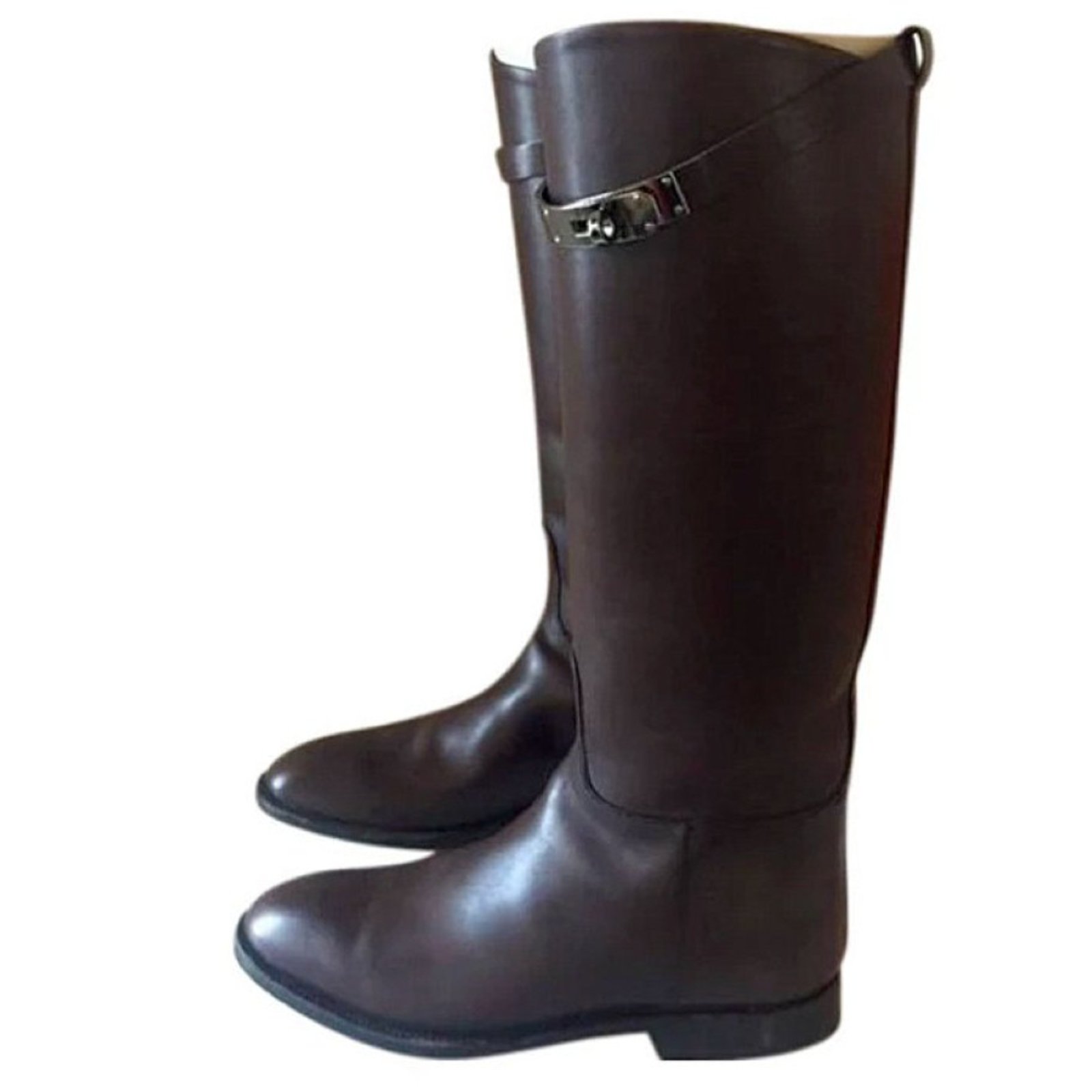 Hermès Jumping boots Brown Leather ref.46141 - Joli Closet