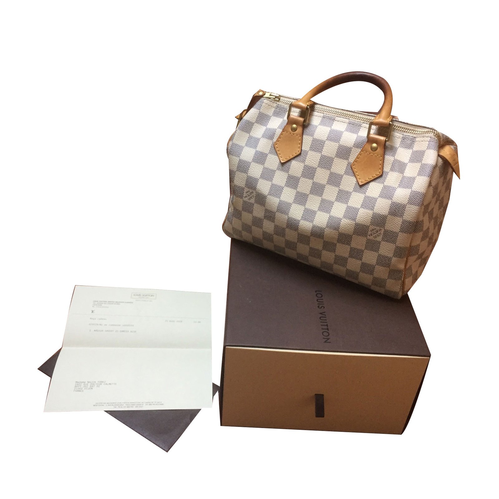 Louis Vuitton Speedy 25 White Cloth ref.797732 - Joli Closet