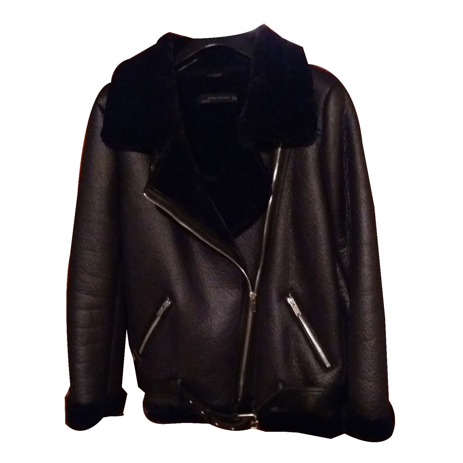 Zara Biker jacket Biker jackets Synthetic Black ref.47067 - Joli Closet