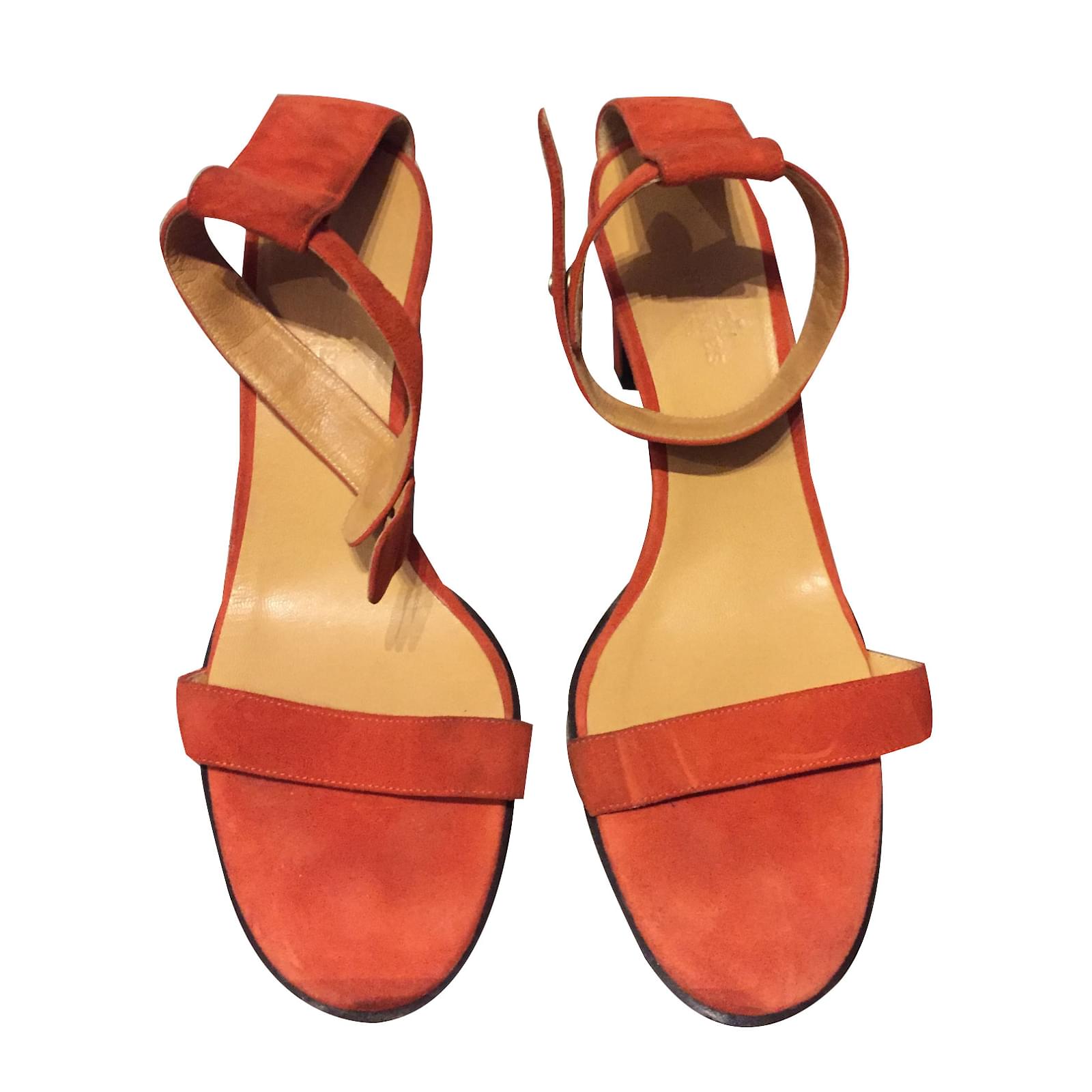 Hermès Sandals Orange Velvet ref.47338 Joli Closet