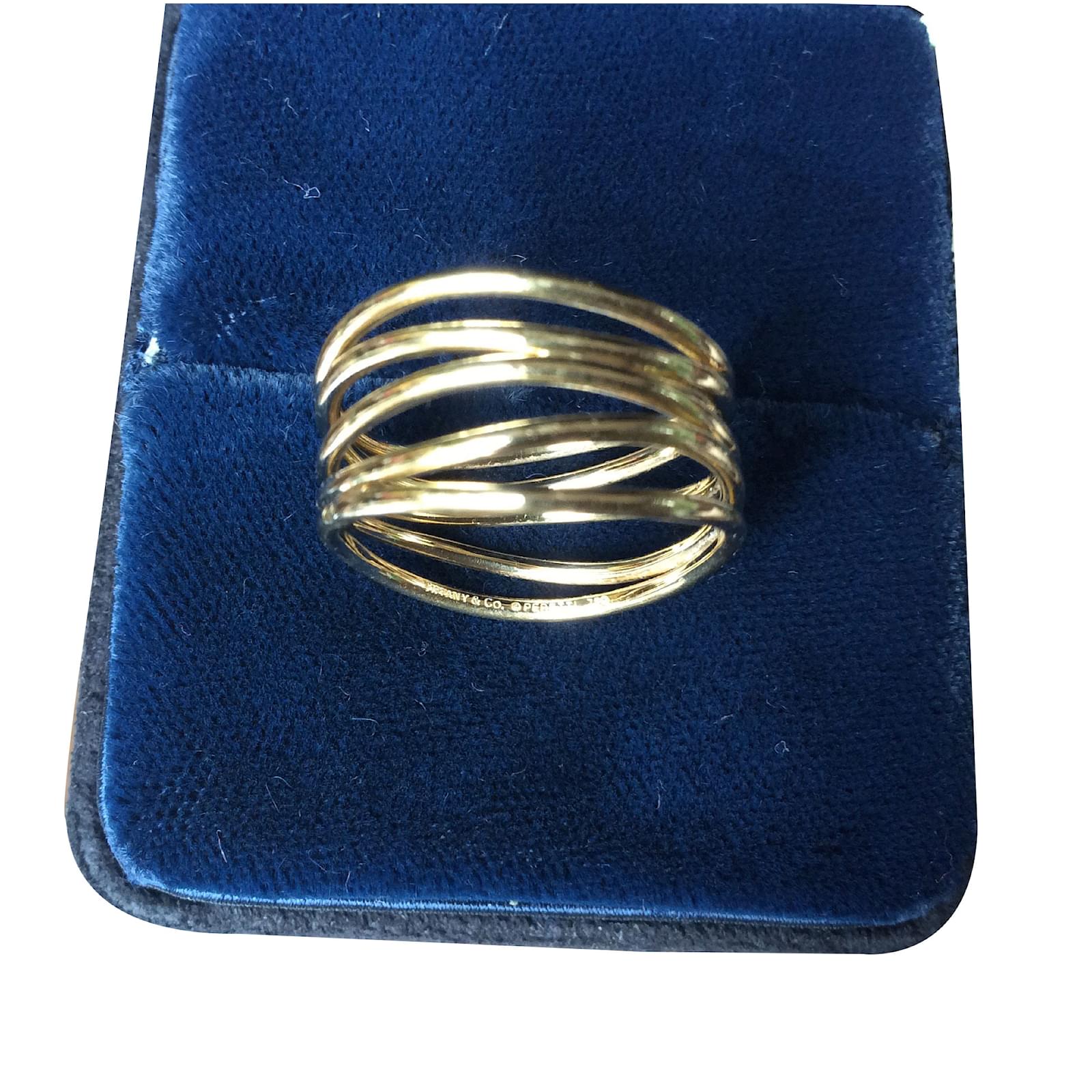 Tiffany & Co Bague Wave à 5 rangs, design Elsa Peretti Or jaune Doré ...