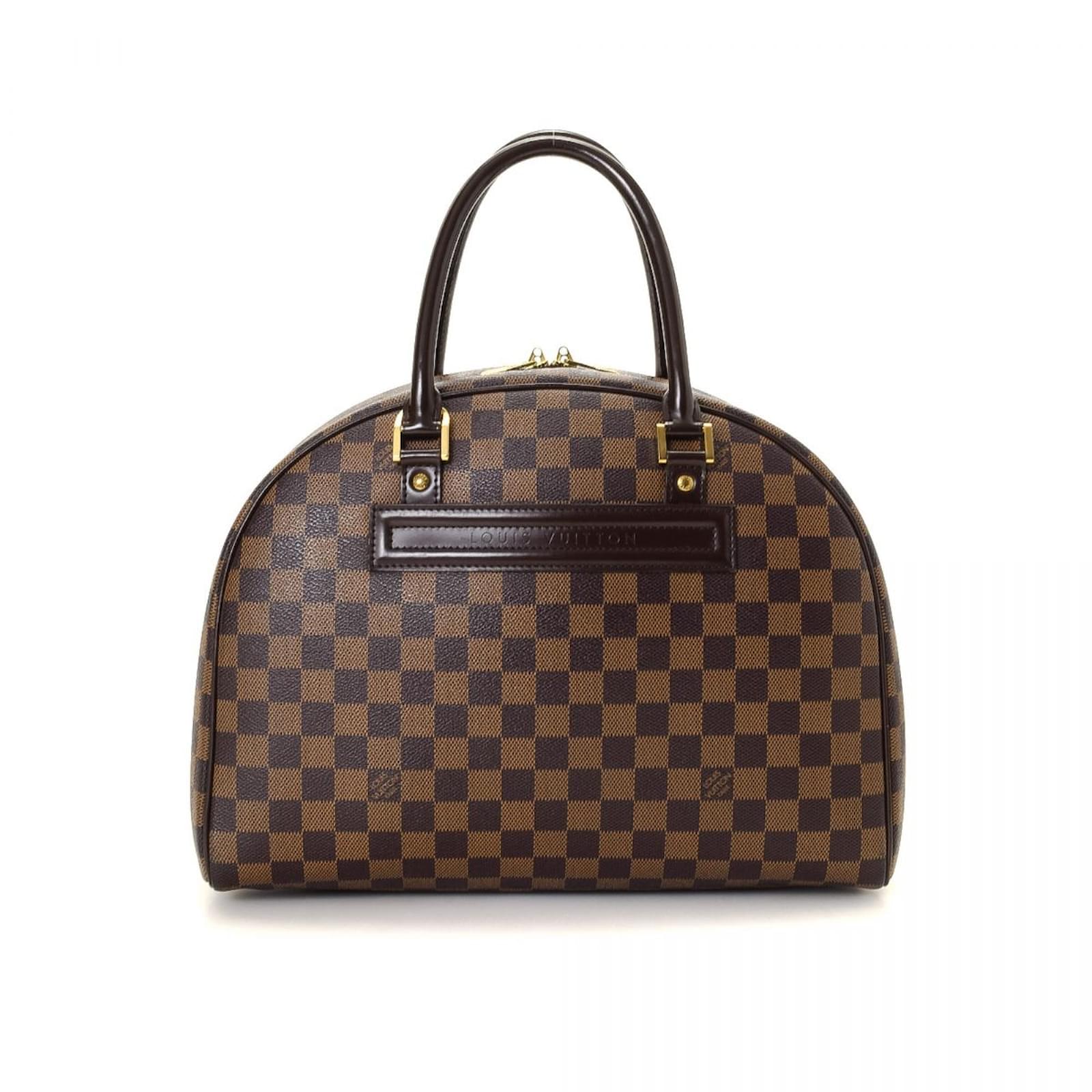 LOUIS VUITTON NOLITA DAMIER EBENE SATCHEL BAG BROWN