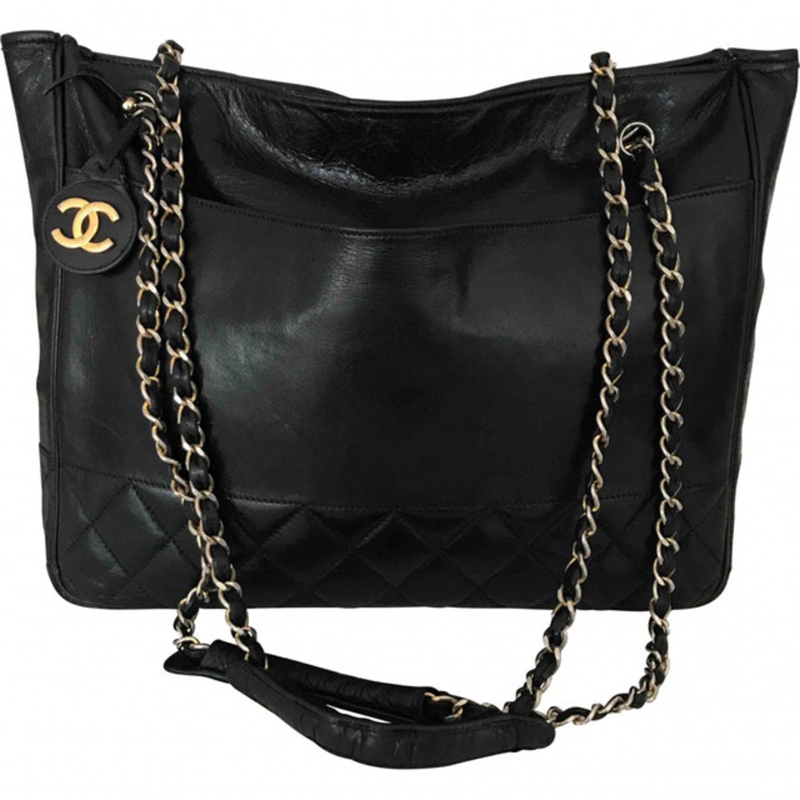 Chanel vintage tote Black Leather ref.48922 - Joli Closet