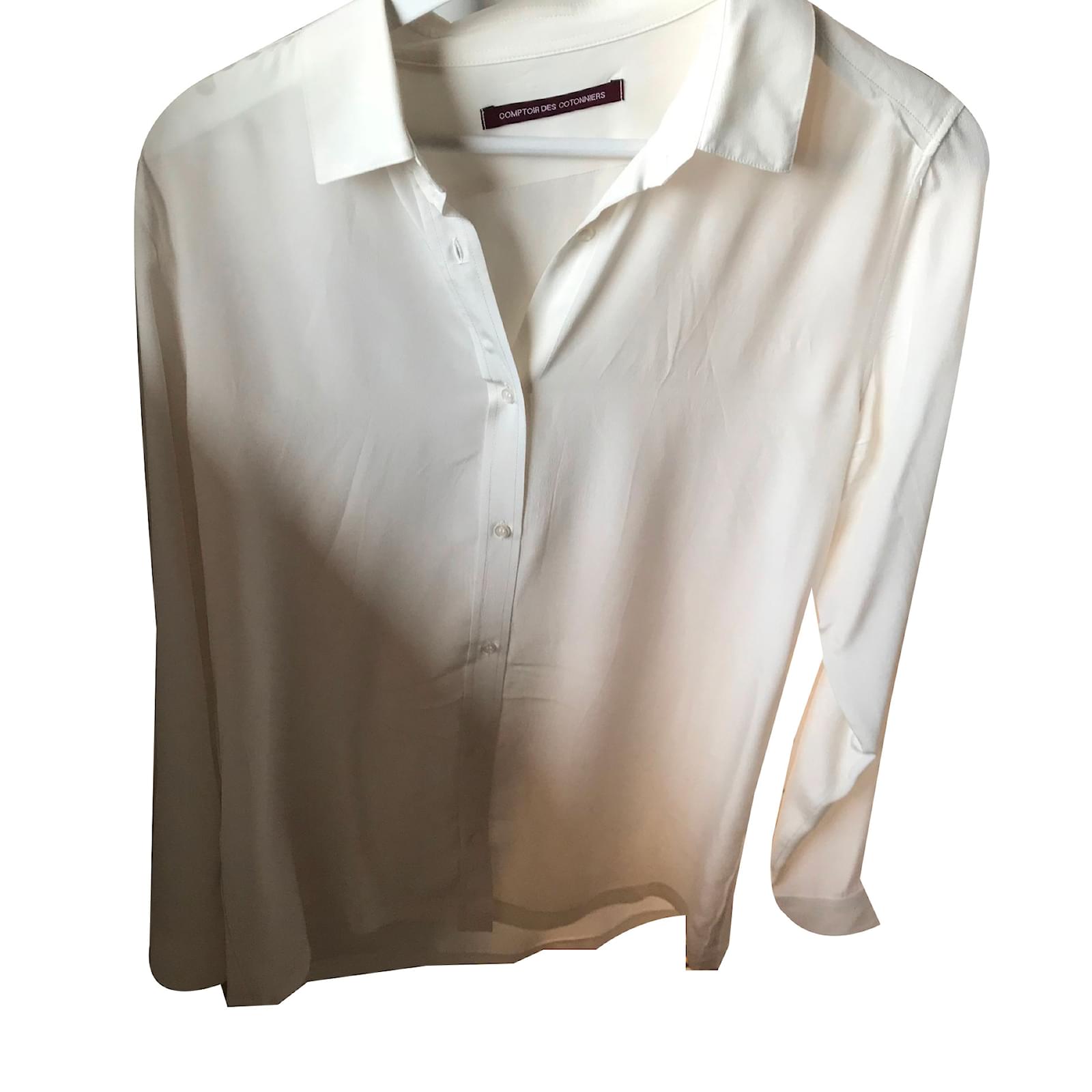 Comptoir Des Cotonniers Blouse White Silk Joli Closet