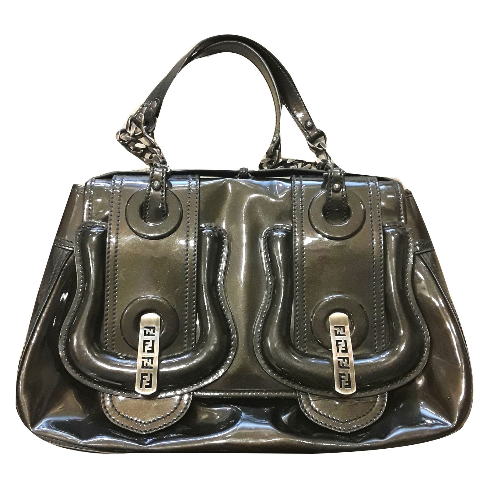 Fendi B Bag Handbags Patent leather 