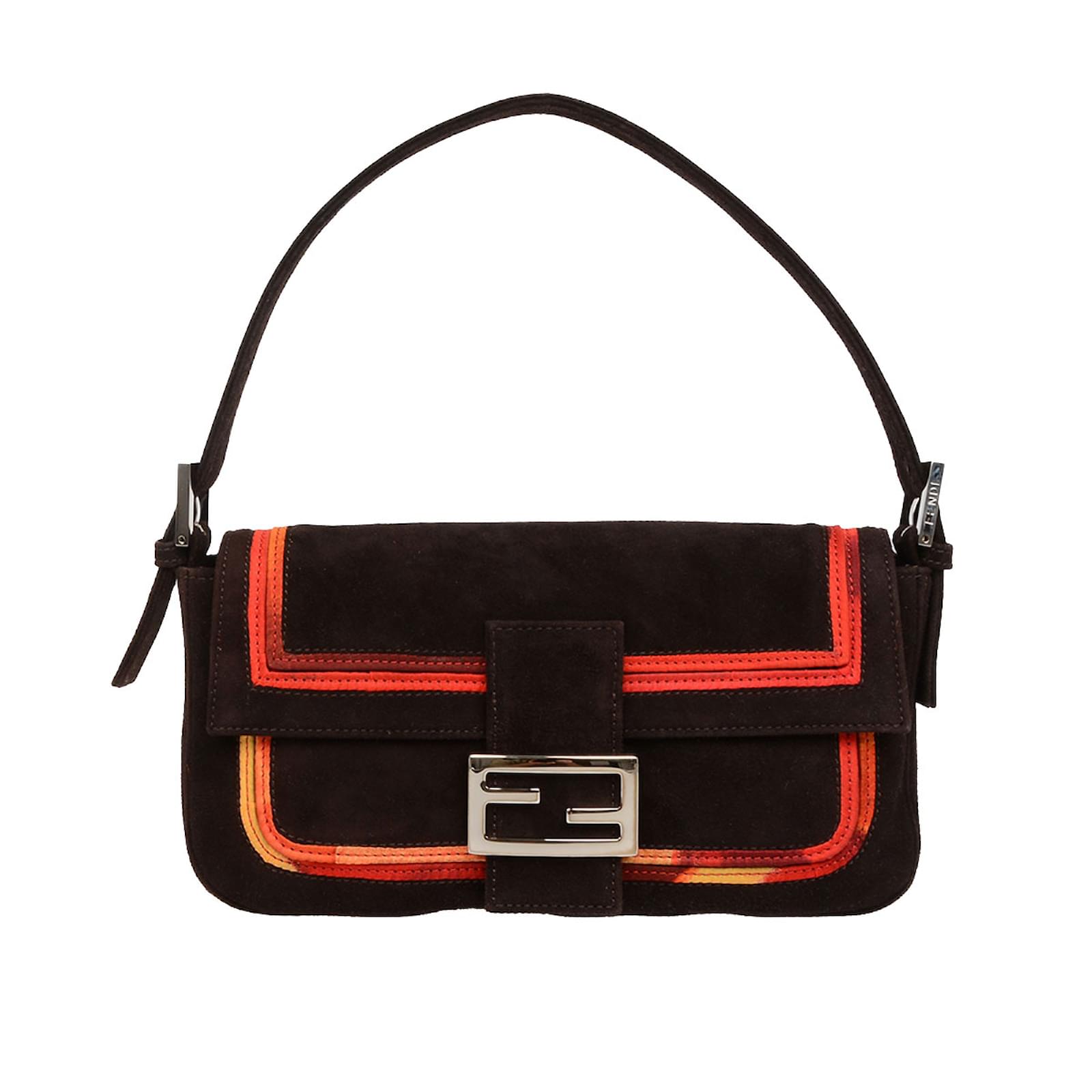 Fendi Pochette Cuir Marron ref.50277 - Joli Closet