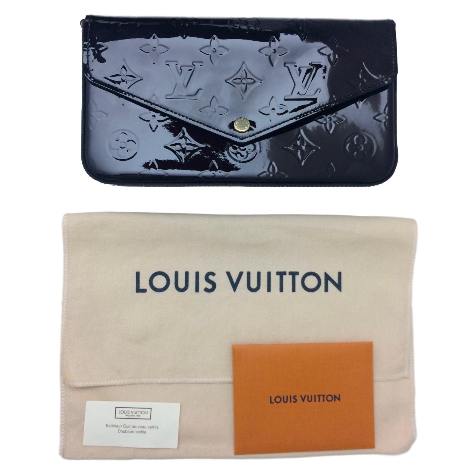 Louis Vuitton Pochette Felicie Monogram Vernis Amarante in Patent