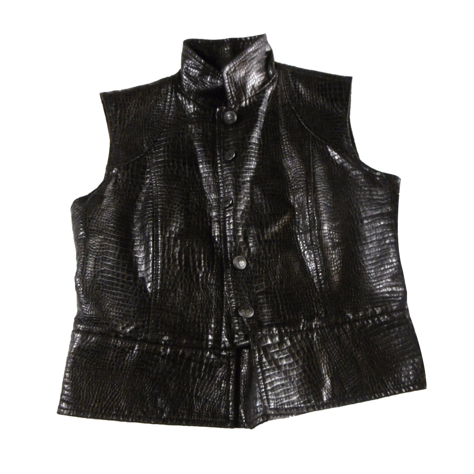 Chanel Fall Winter 2003 Collection Classic Vest Jacket Black Cotton ref ...