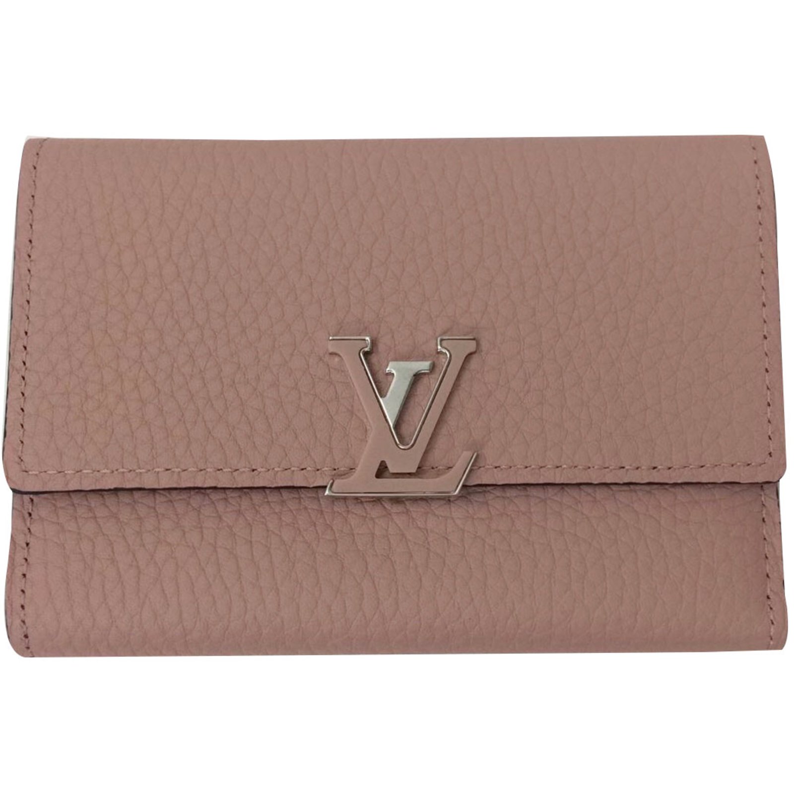Louis Vuitton Capucines Compact Magnolia Beige Leather ref.51034