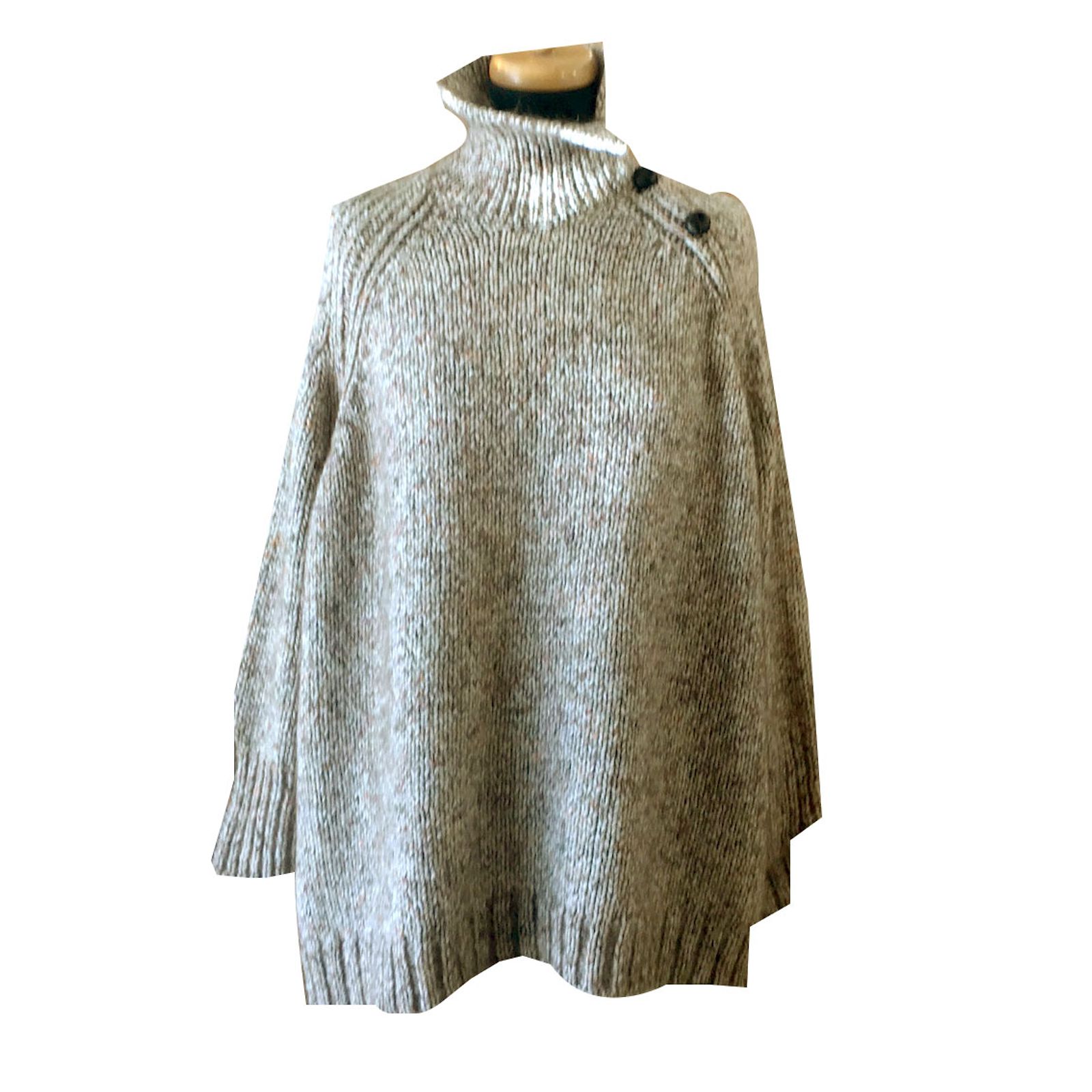Pull Fin Long Pailleté Vanessa Bruno Athé - Taille 38/40 - Tons Verts - Coton 100% - Occasion Très Bon état