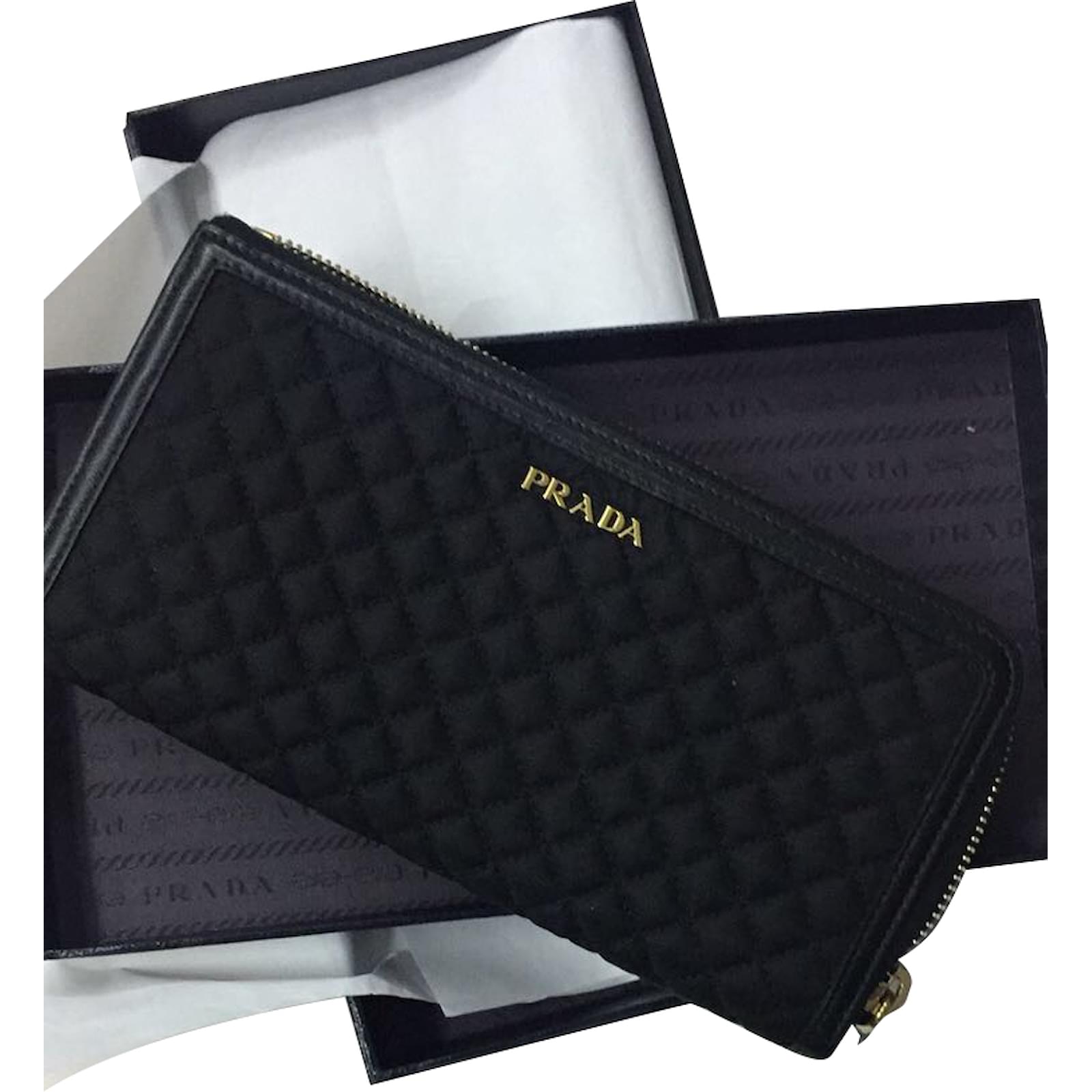 Prada prada wallet nylon and leather 