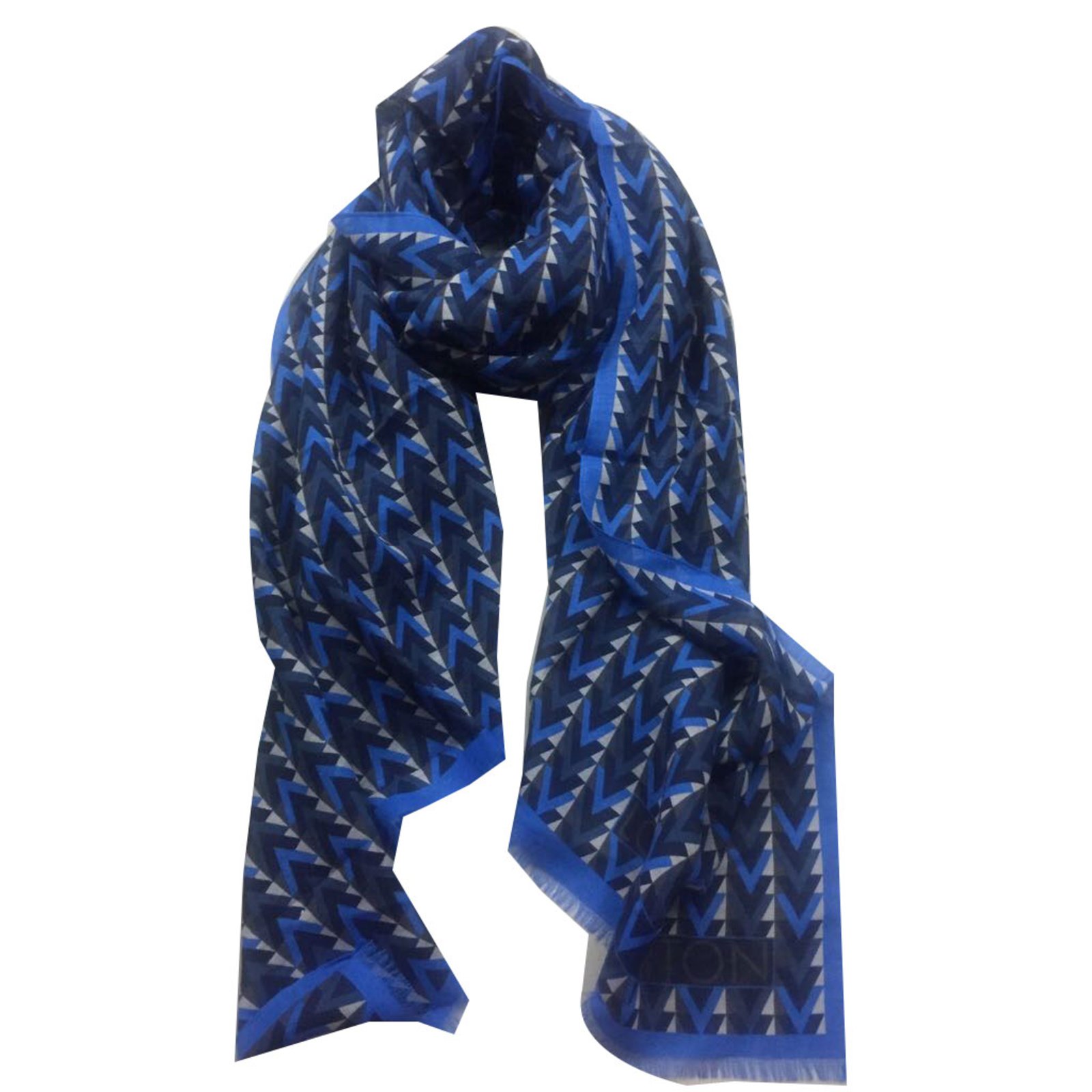 Louis Vuitton Blue Cotton Scarf QJA0574RBB001