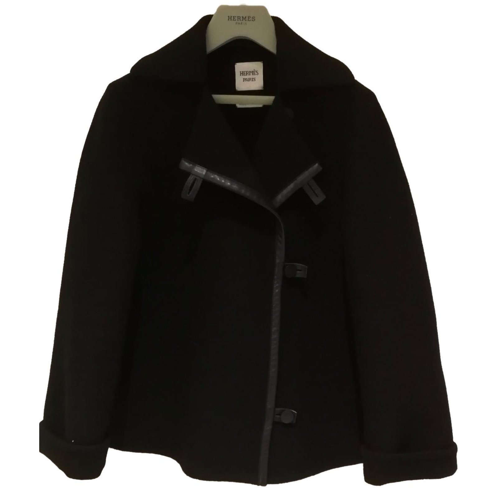Hermès Coats, Outerwear Black Cashmere ref.52061 - Joli Closet
