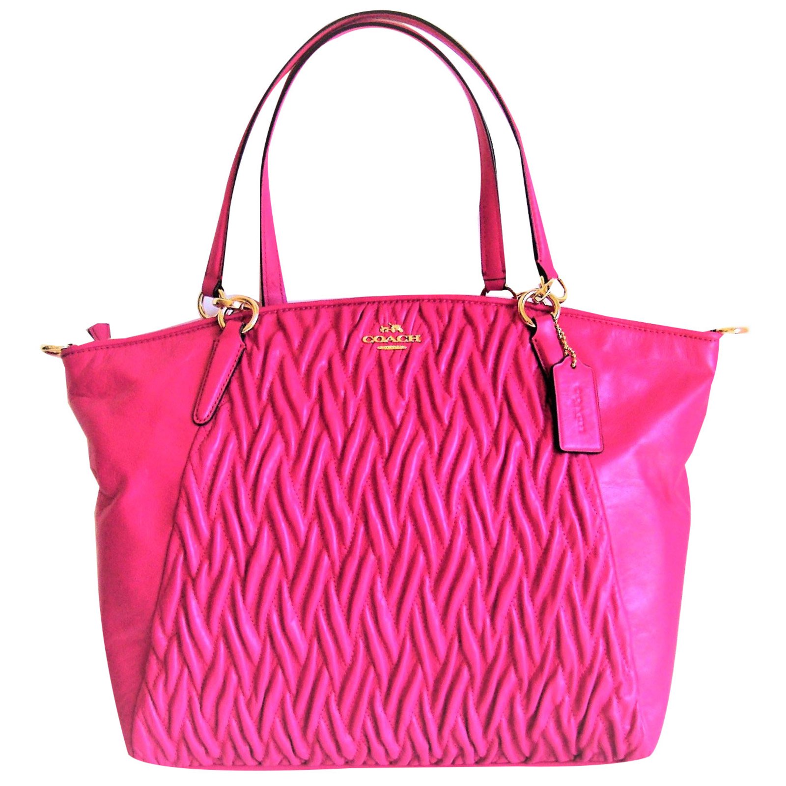 Coach - twisted kelsey bag Pink Leather ref.52158 - Joli Closet