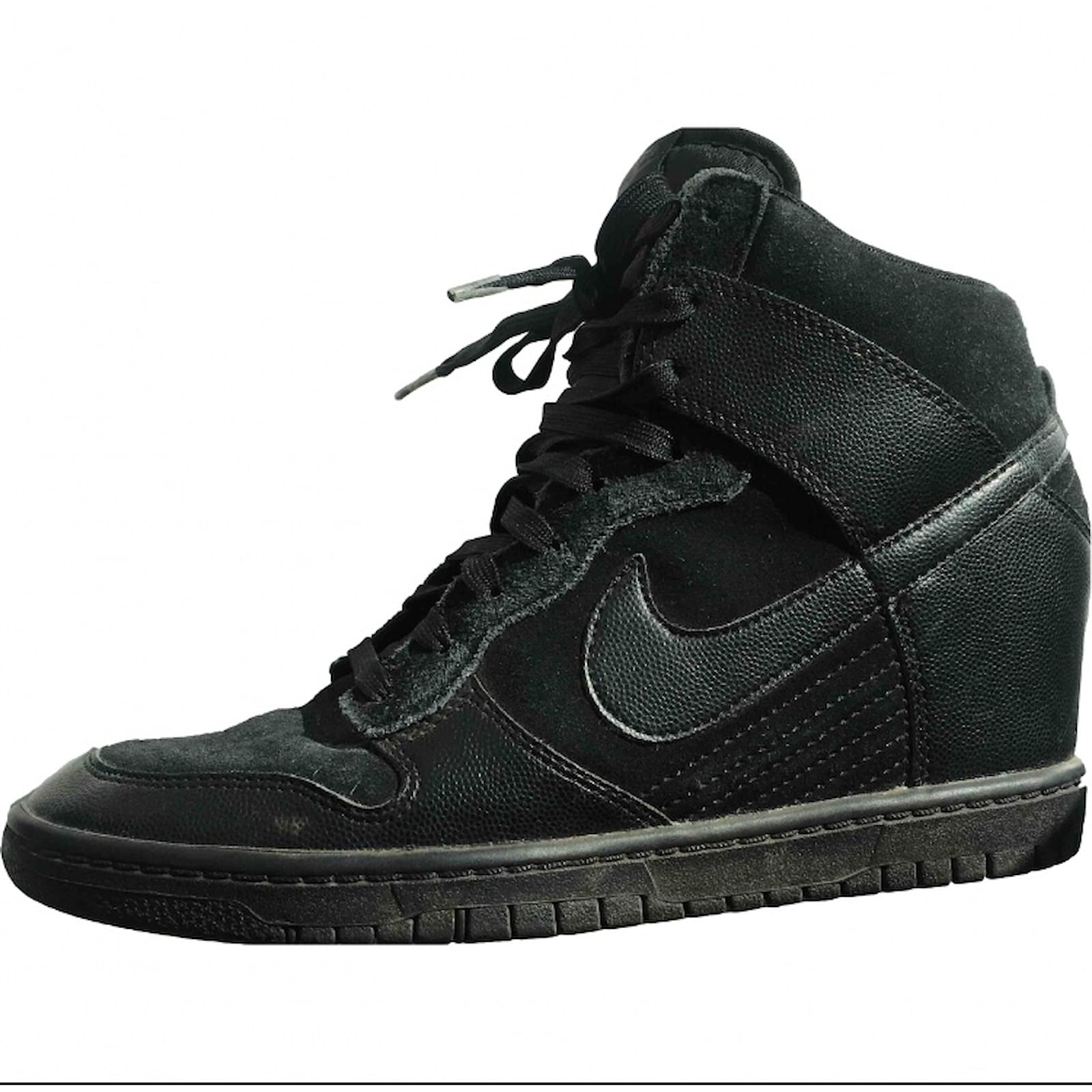 nike black wedge trainers