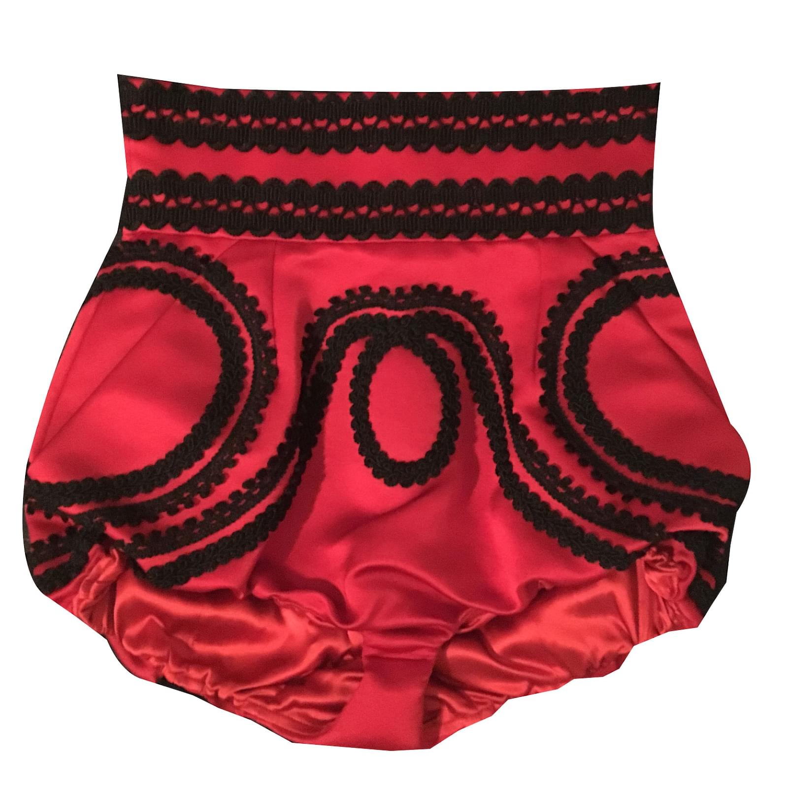 Dolce \u0026 Gabbana Hotpants Red Silk ref 