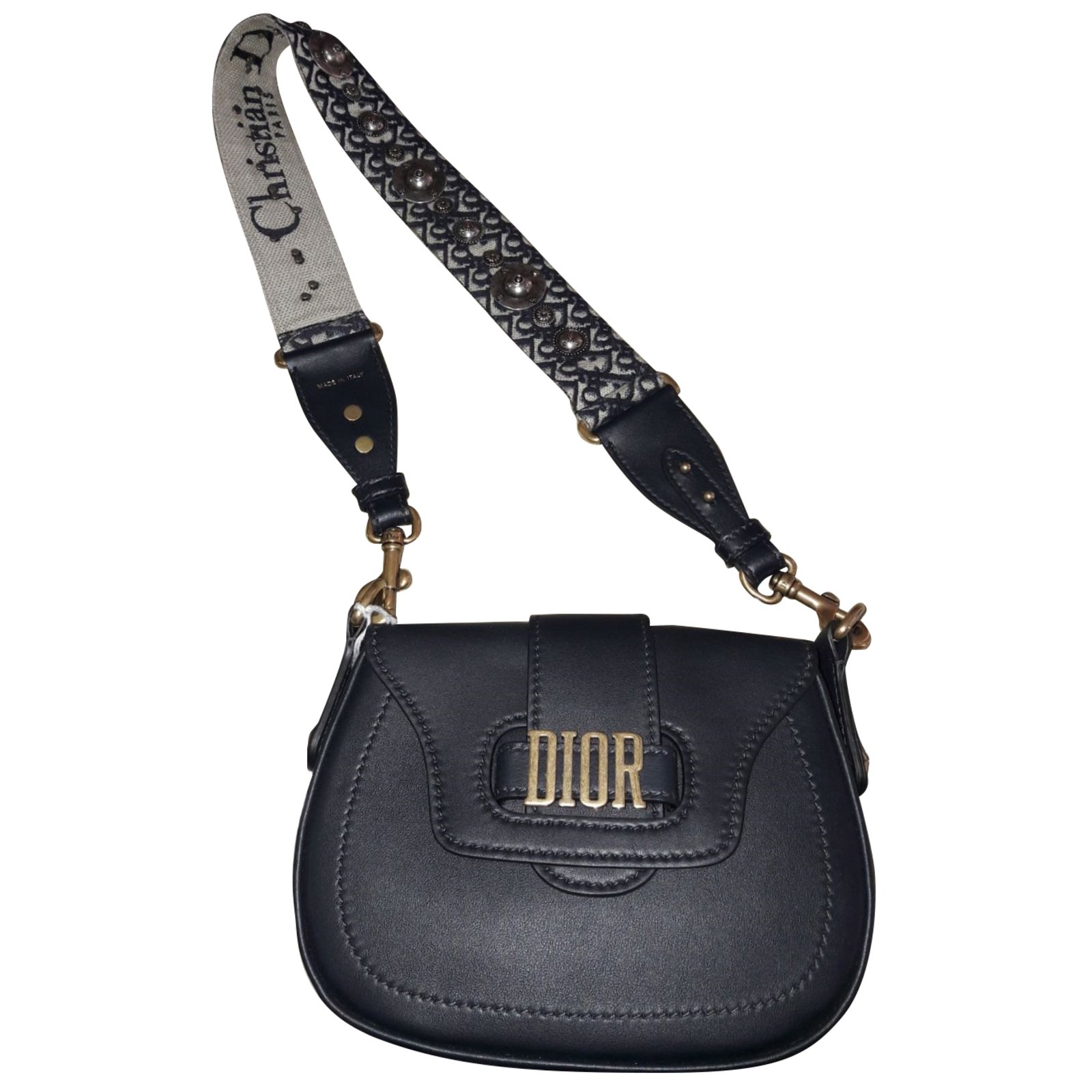 Dior D-FENCE Handbags Leather Blue ref 