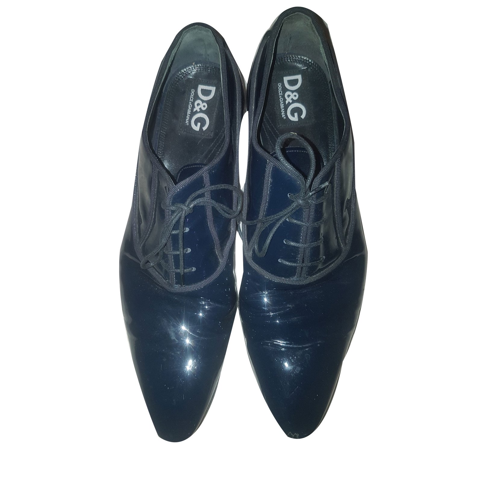 Mens Shoes Lace-ups Brogues Dolce & Gabbana Leather Lace-up Shoes in Dark Blue Blue for Men 