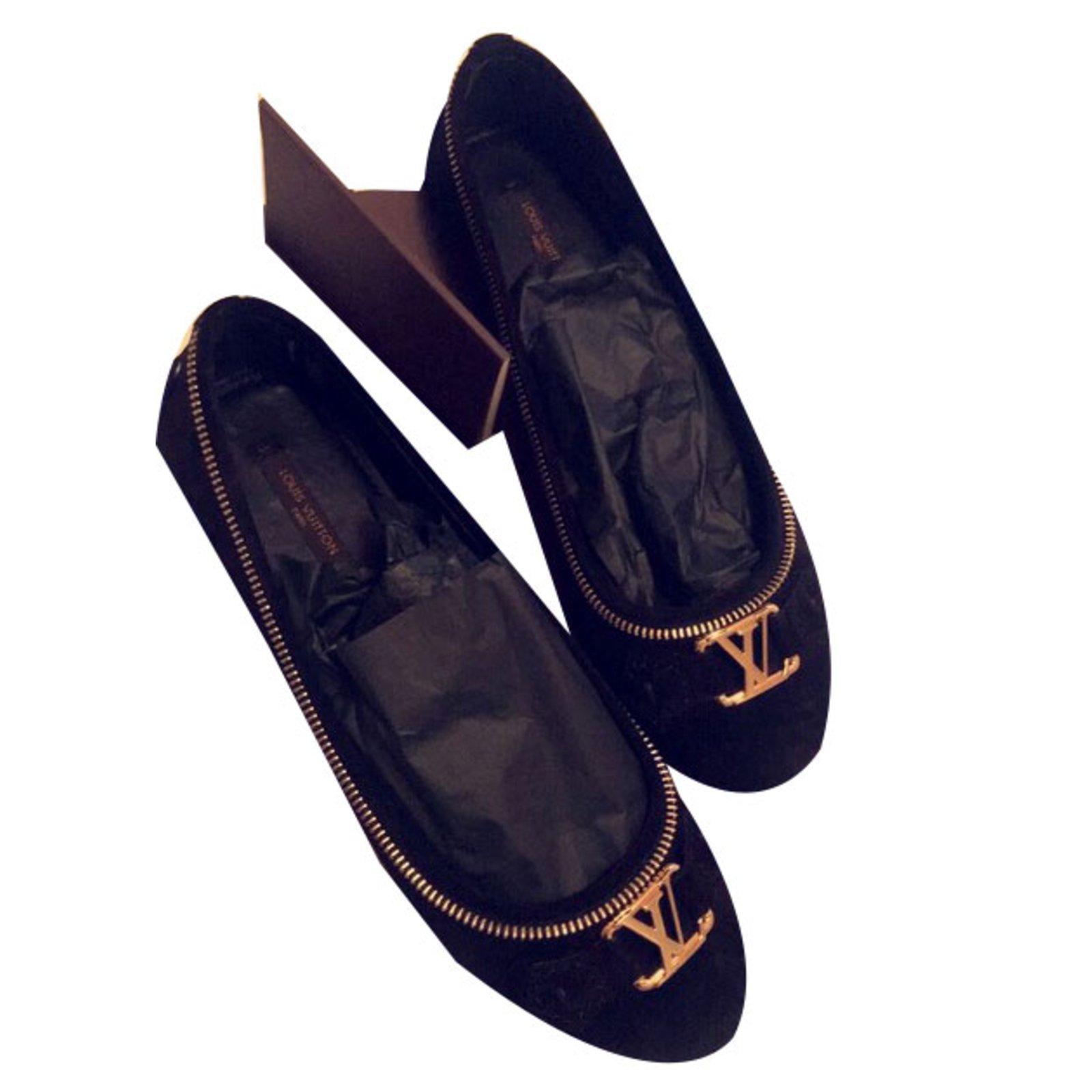 Louis Vuitton Ballet flats Black Suede ref.53638 - Joli Closet
