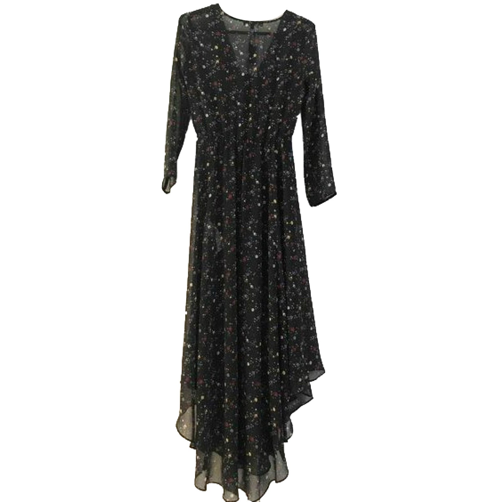 maje embroidered chiffon dress