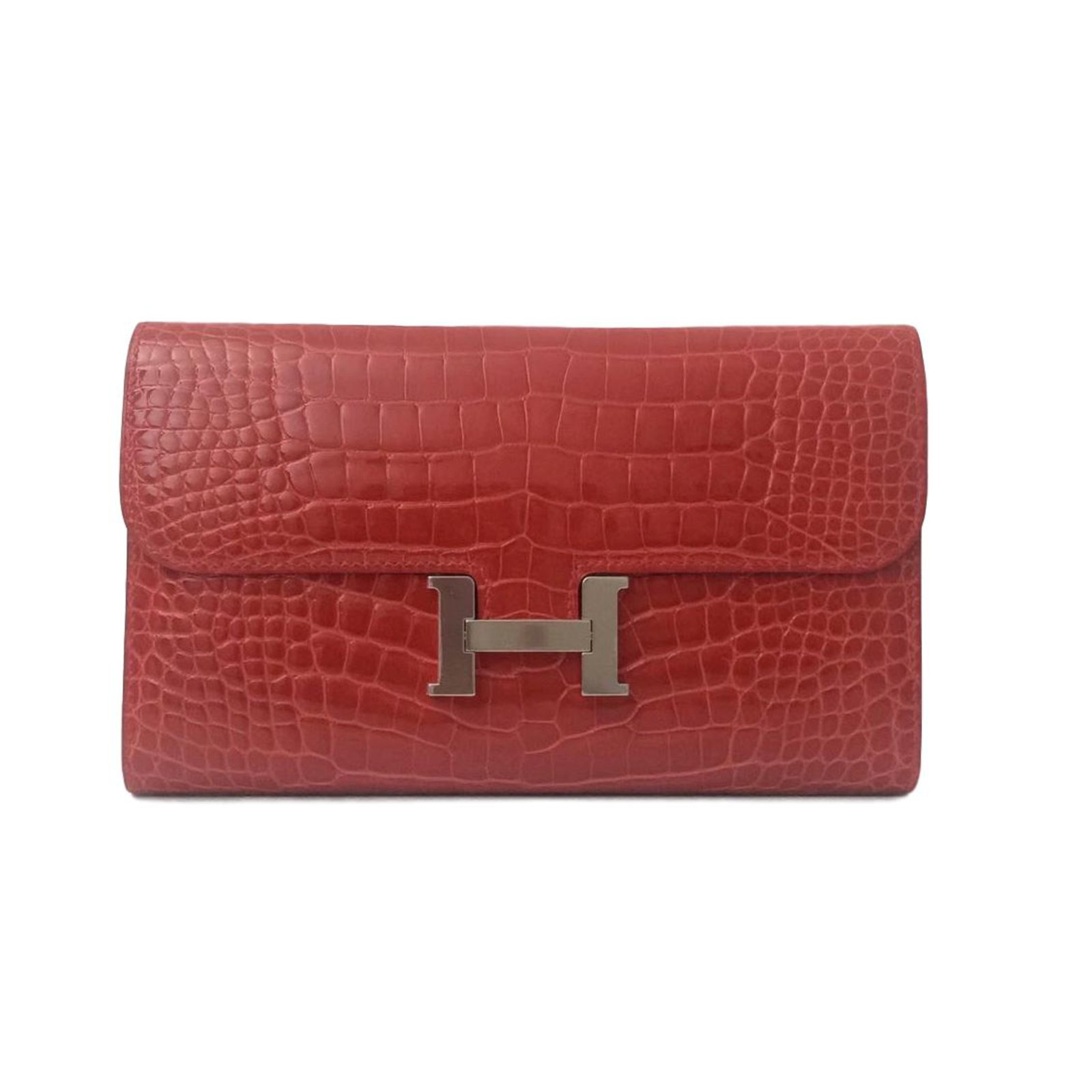 Constance Hermès Clutch bags Red Exotic leather ref.54856 - Joli Closet