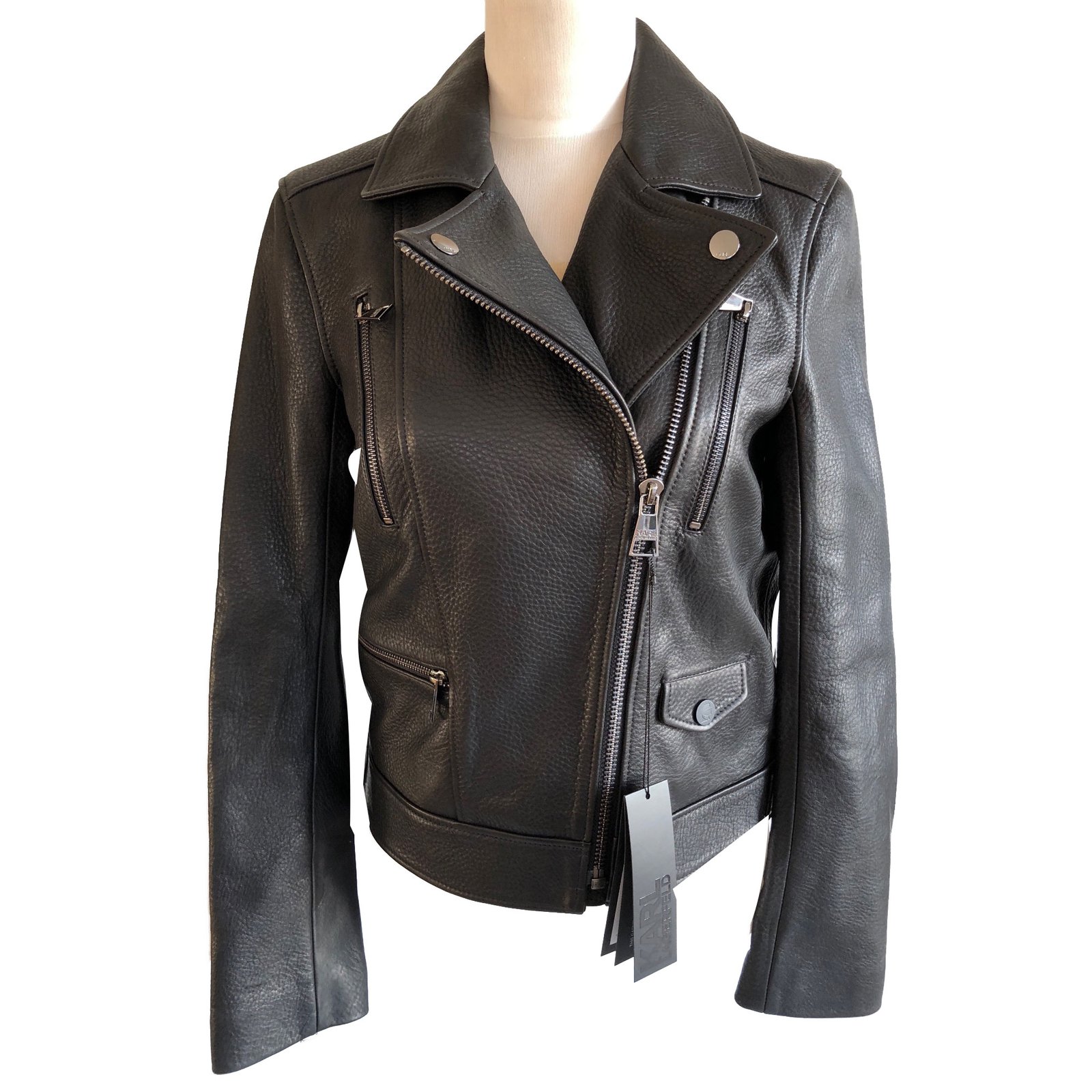 Karl Lagerfeld Biker jacket Black Leather ref.54929 - Joli Closet