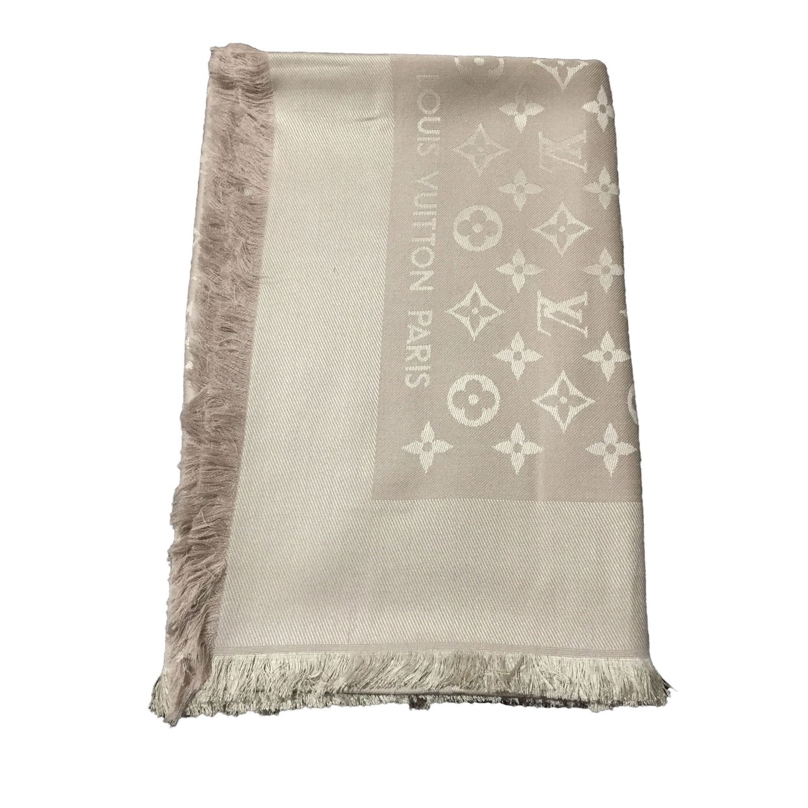 Louis Vuitton Shawl Silk scarves Wool Beige ref.55313 - Joli Closet