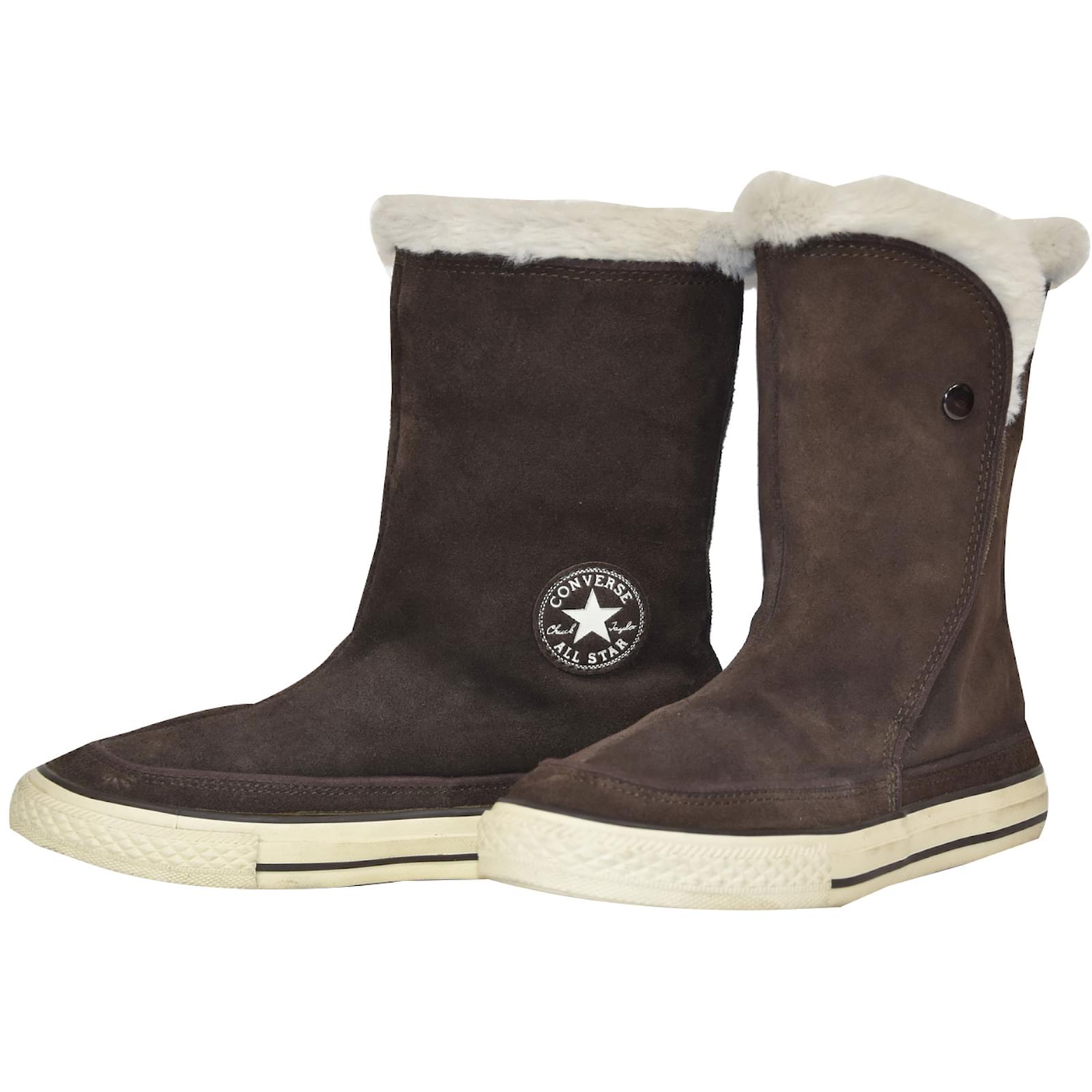 Converse Botas Marrón oscuro Piel Gamuza ref.56074 - Joli Closet