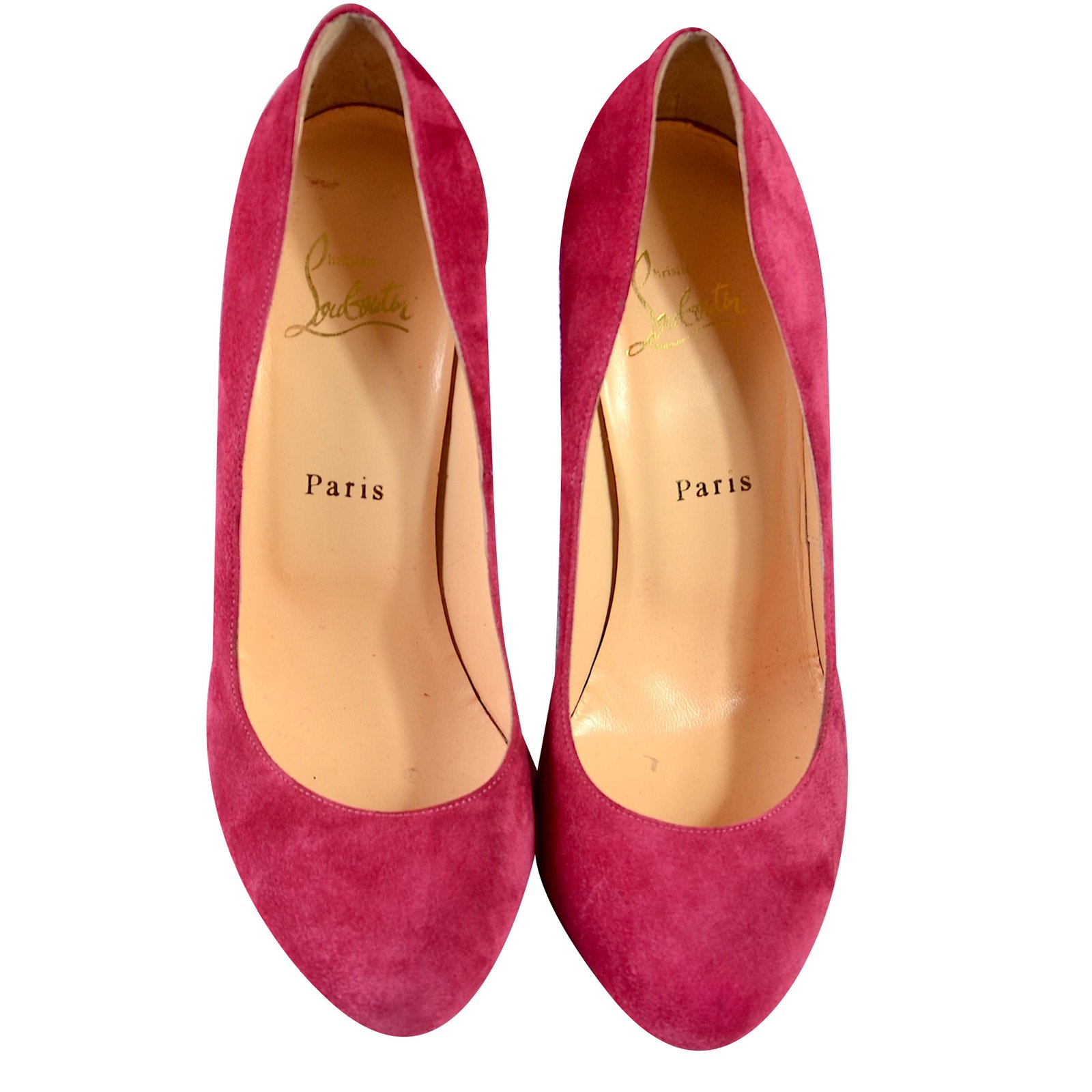 pink suede louboutin heels