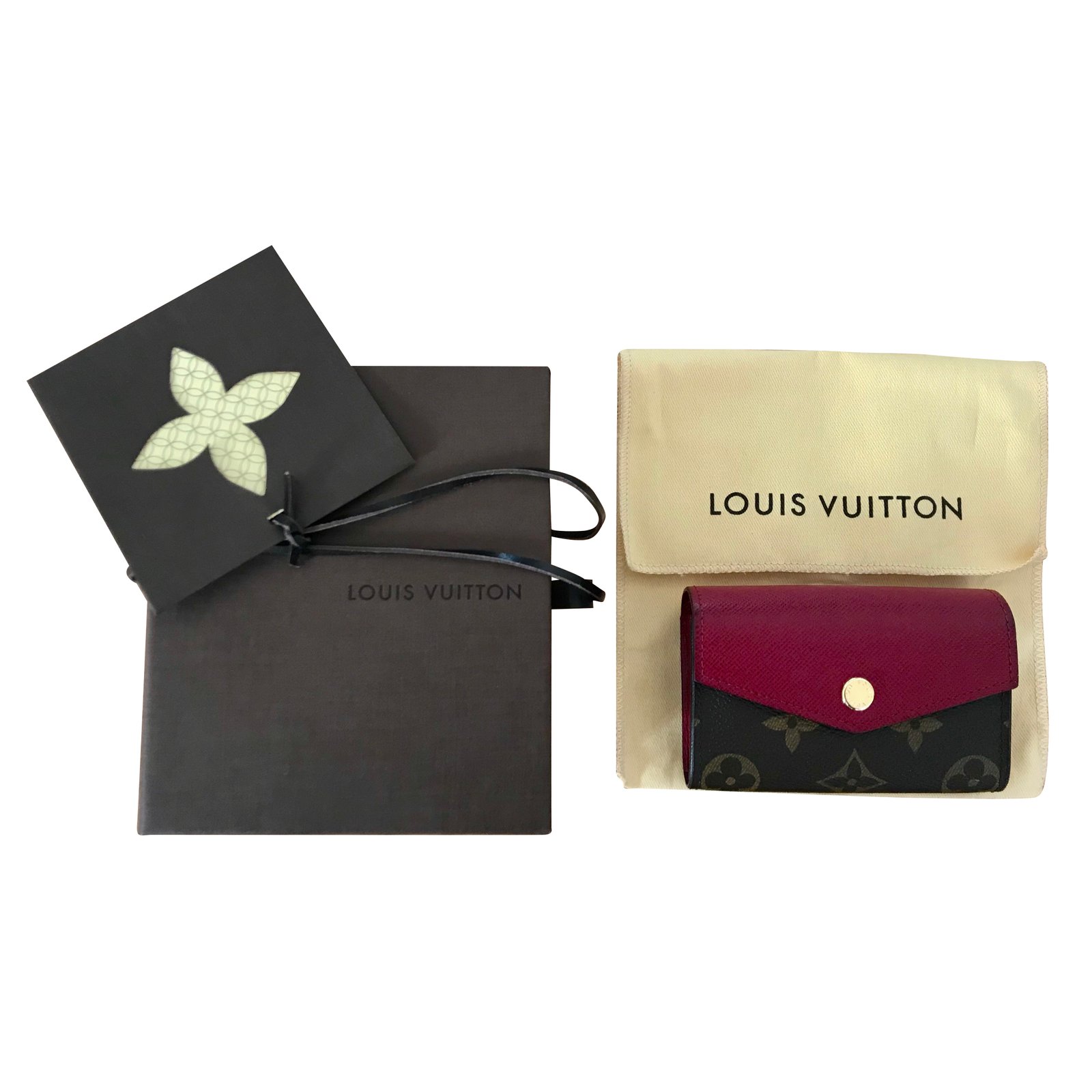 LOUIS VUITTON Sarah Multicartes Monogram Canvas Fuchsia Card Holder Case  M61273