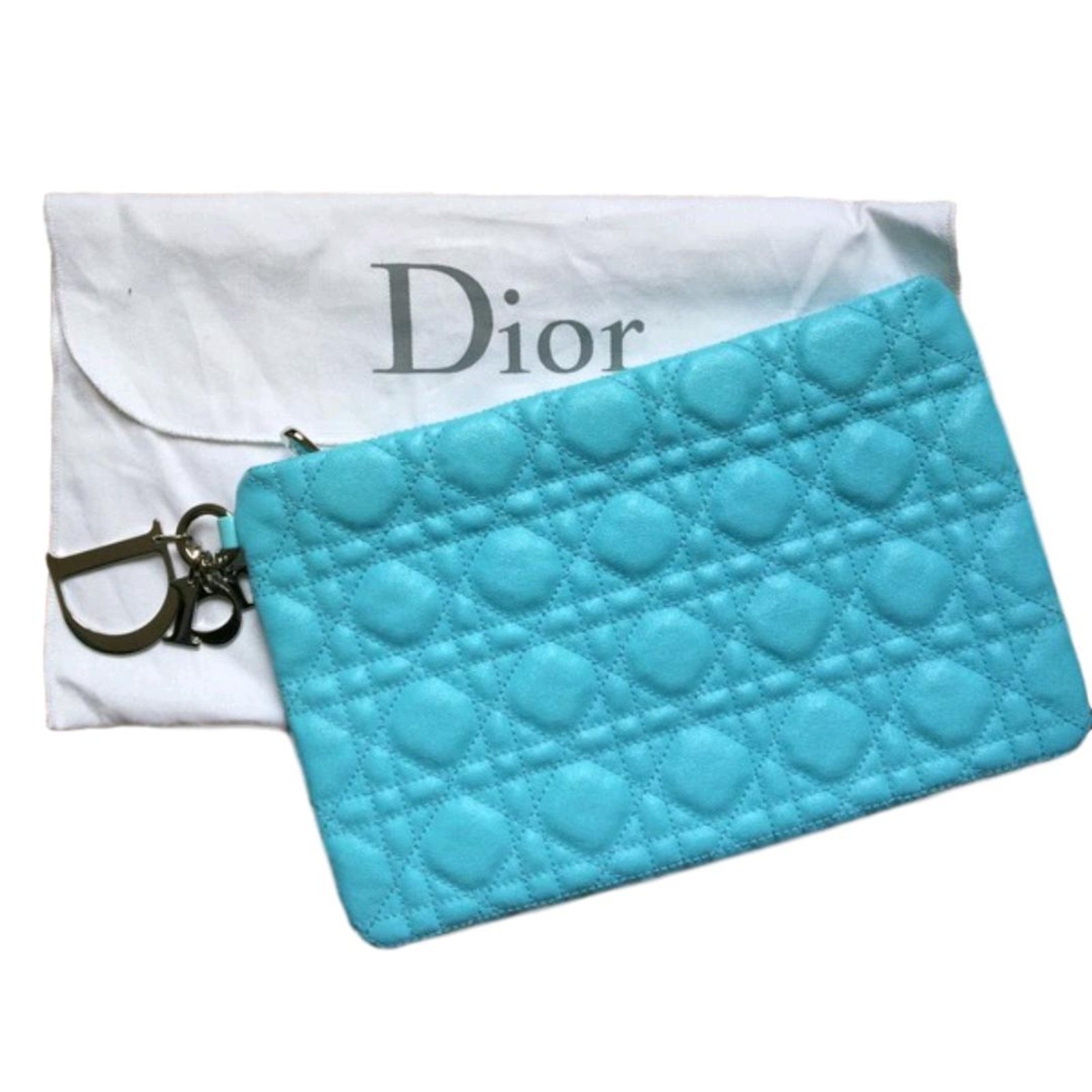 Christian Dior Blue Oblique Diordouble Chain Clutch Bag  The Closet