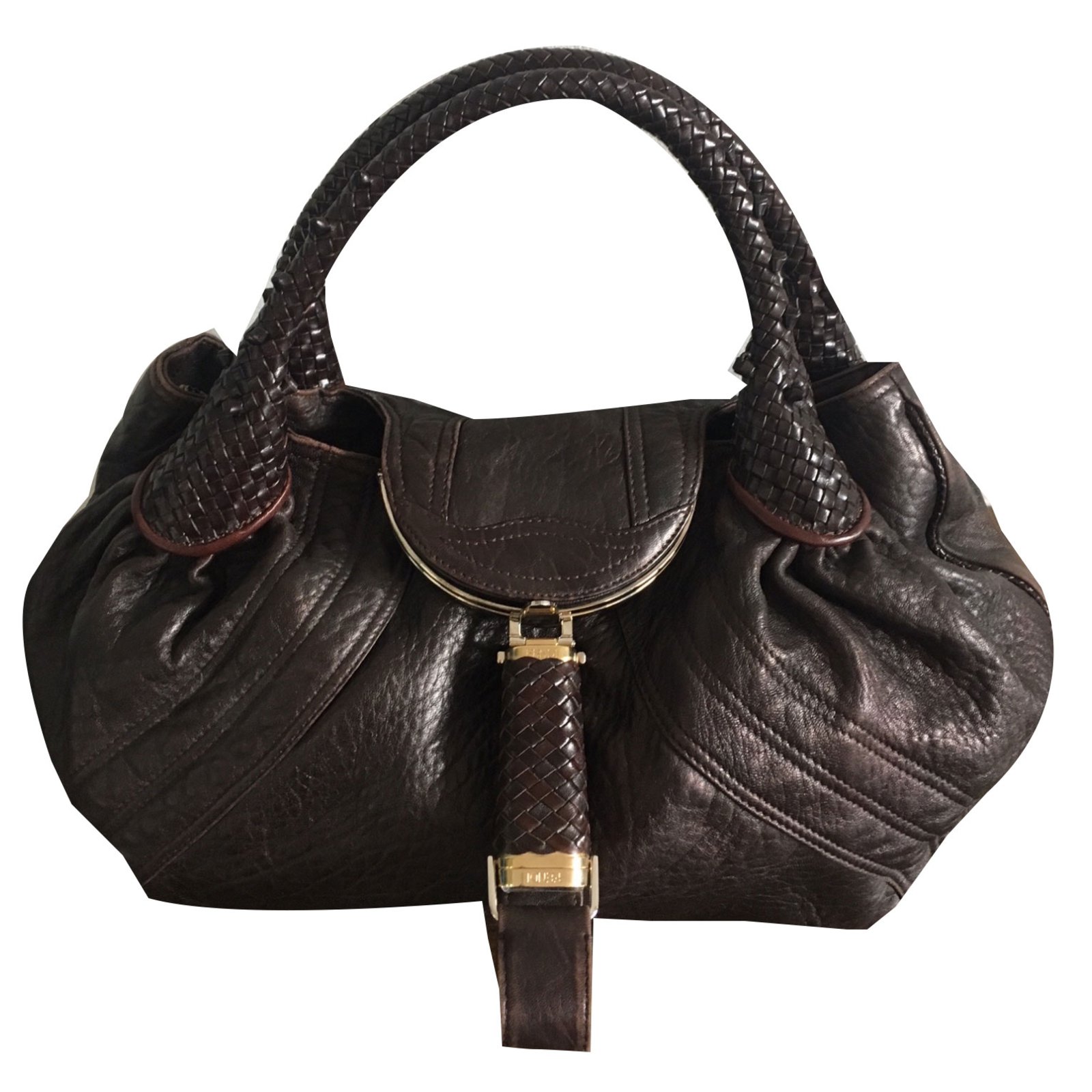 Fendi Spy bag Handbags Leather Dark 