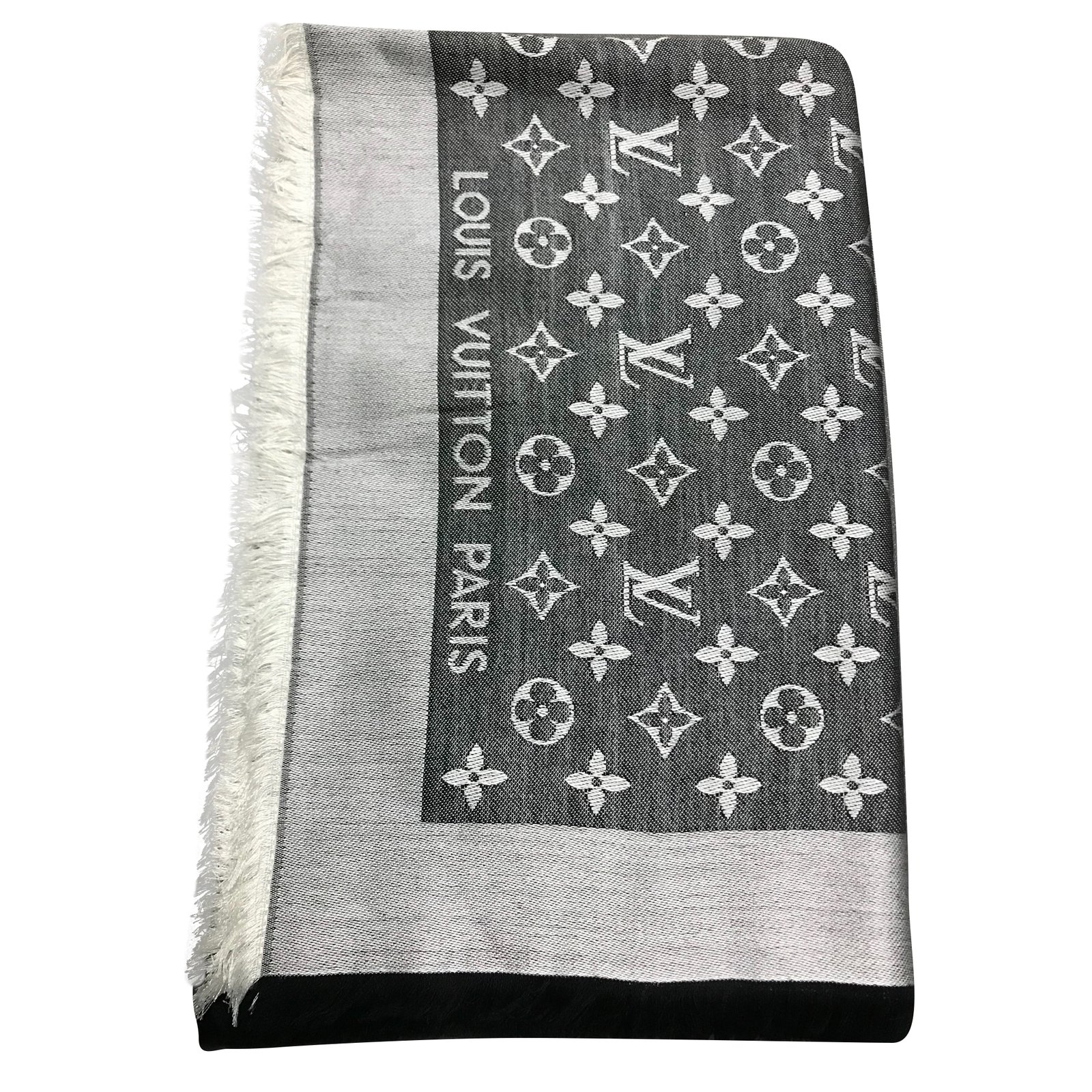 Louis Vuitton Scarves Black Wool ref.56557 - Joli Closet
