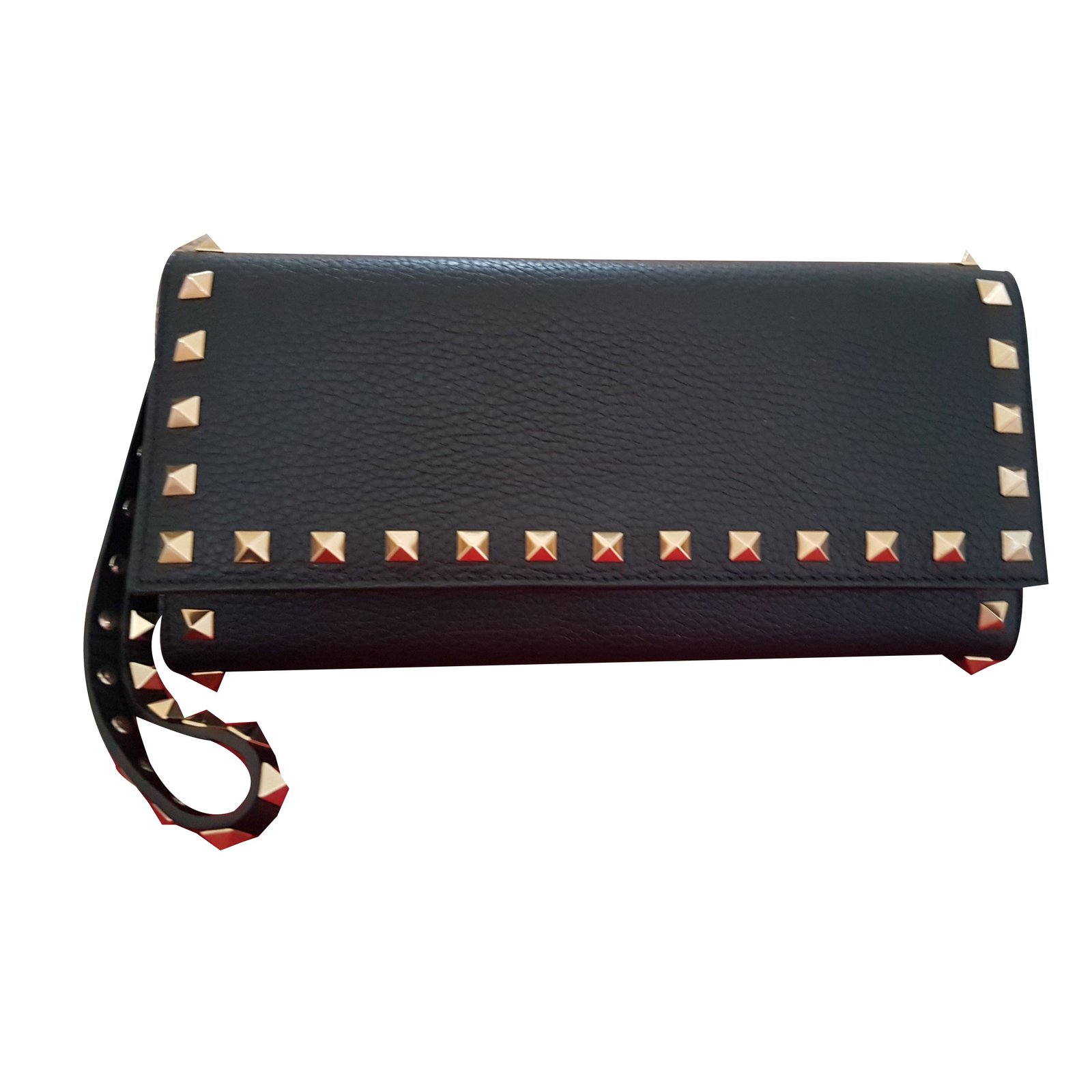 Garavani Rockstud travel wallet Black Leather ref.56607 - Joli Closet
