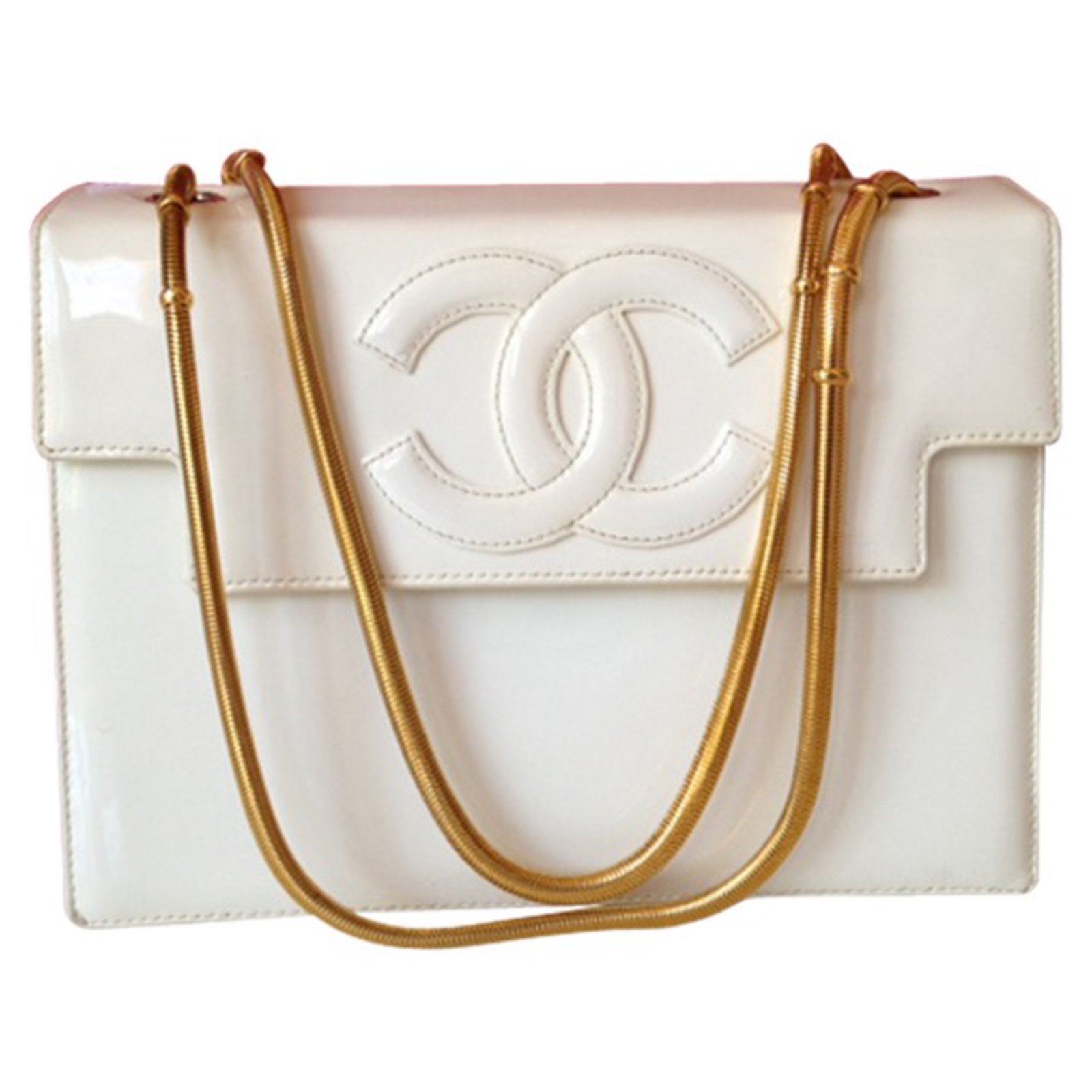 Chanel Vintage White Patent leather ref.56932 - Joli Closet