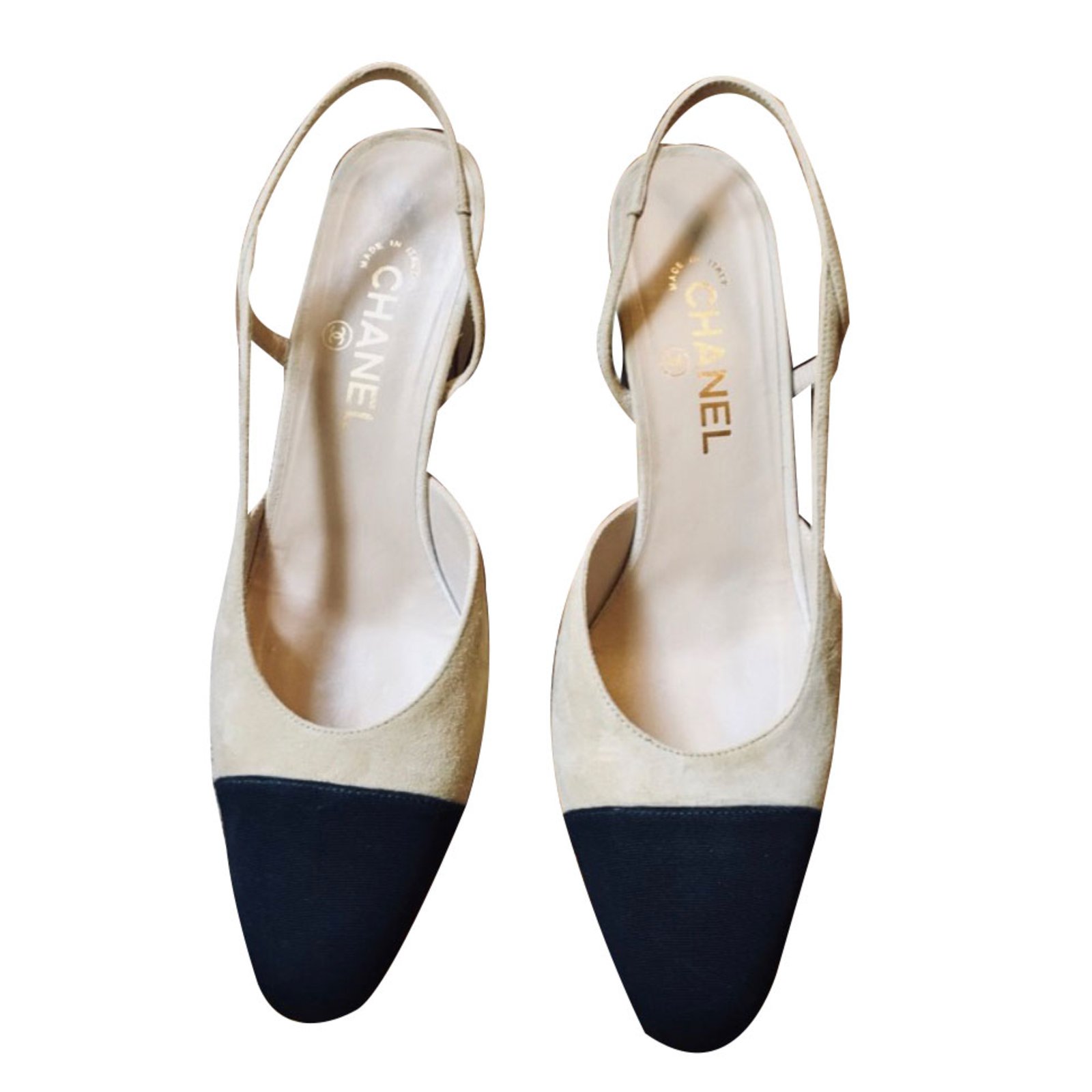 escarpins daim beige