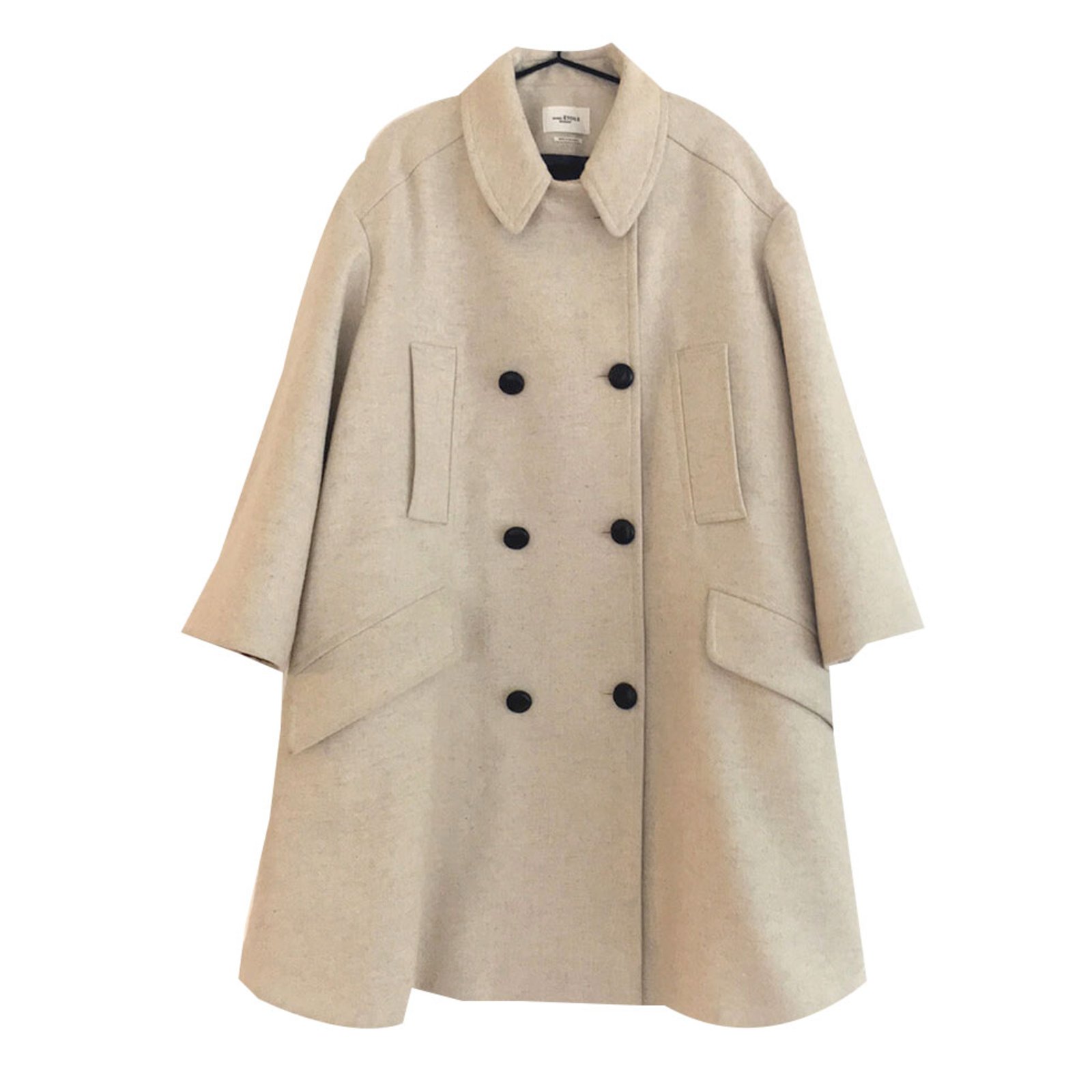 Isabel Marant Etoile FLICKA Coat Coats, Outerwear Wool Cream ref.57256 ...